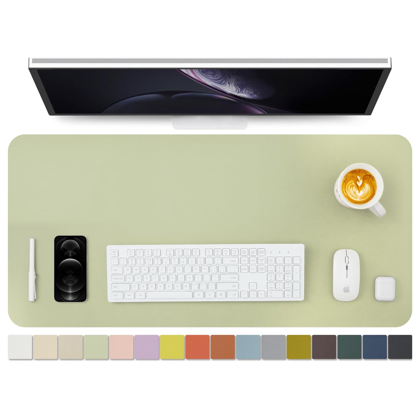 HOMIEAZICOZI Leather Desk Mat - Non-Slip PU Pad for Office and Home Organization Accessories Ideal
