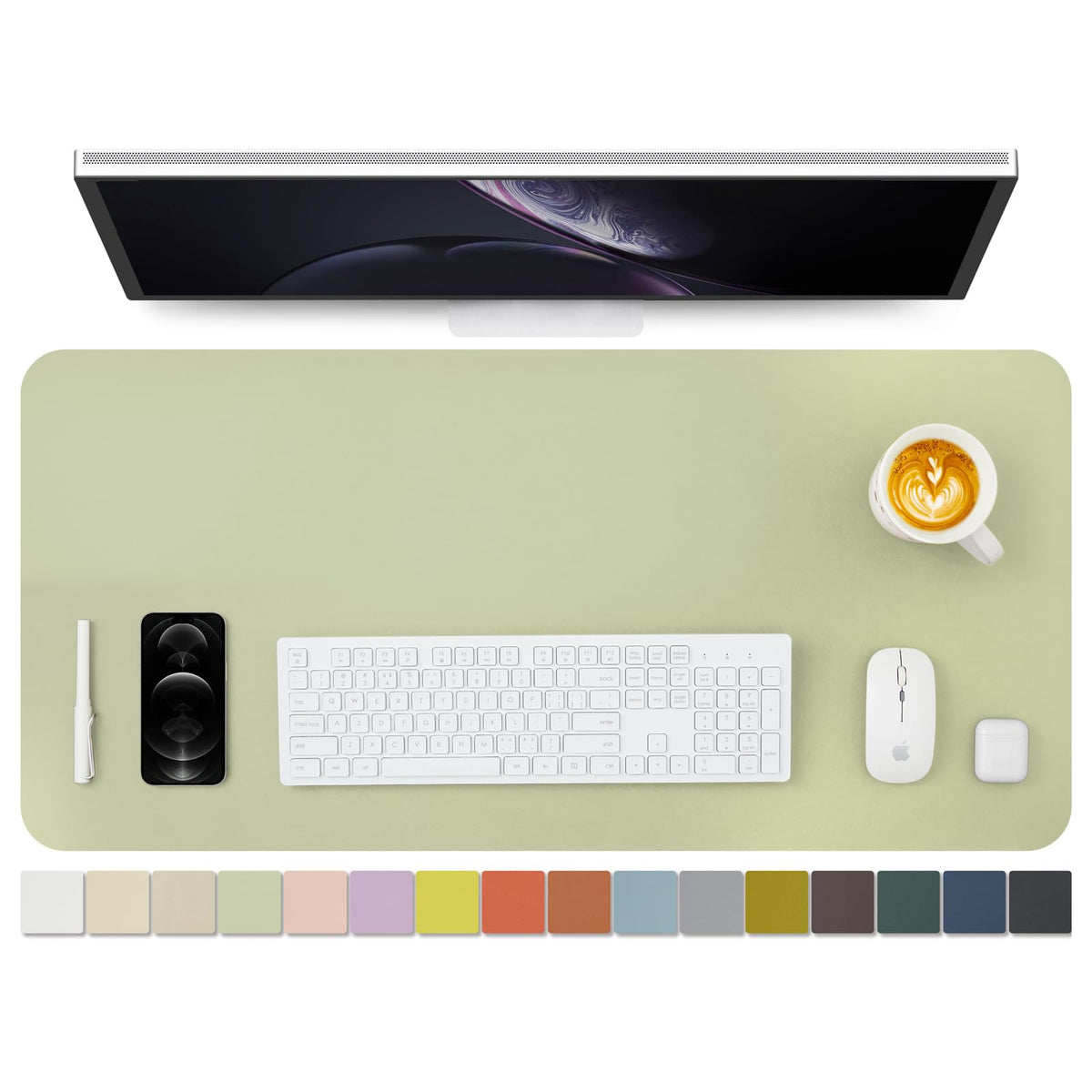 HOMIEAZICOZI Leather Desk Mat - Non-Slip PU Pad for Office and Home Organization Accessories Ideal