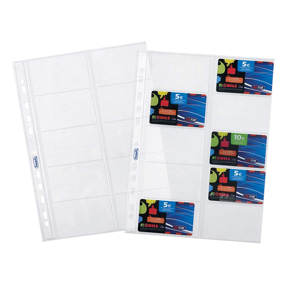 Favorit 100460075 Card Holder with Universal Holes 8.5 x 5.4 x 10 cm Smooth Finish Pack of 10