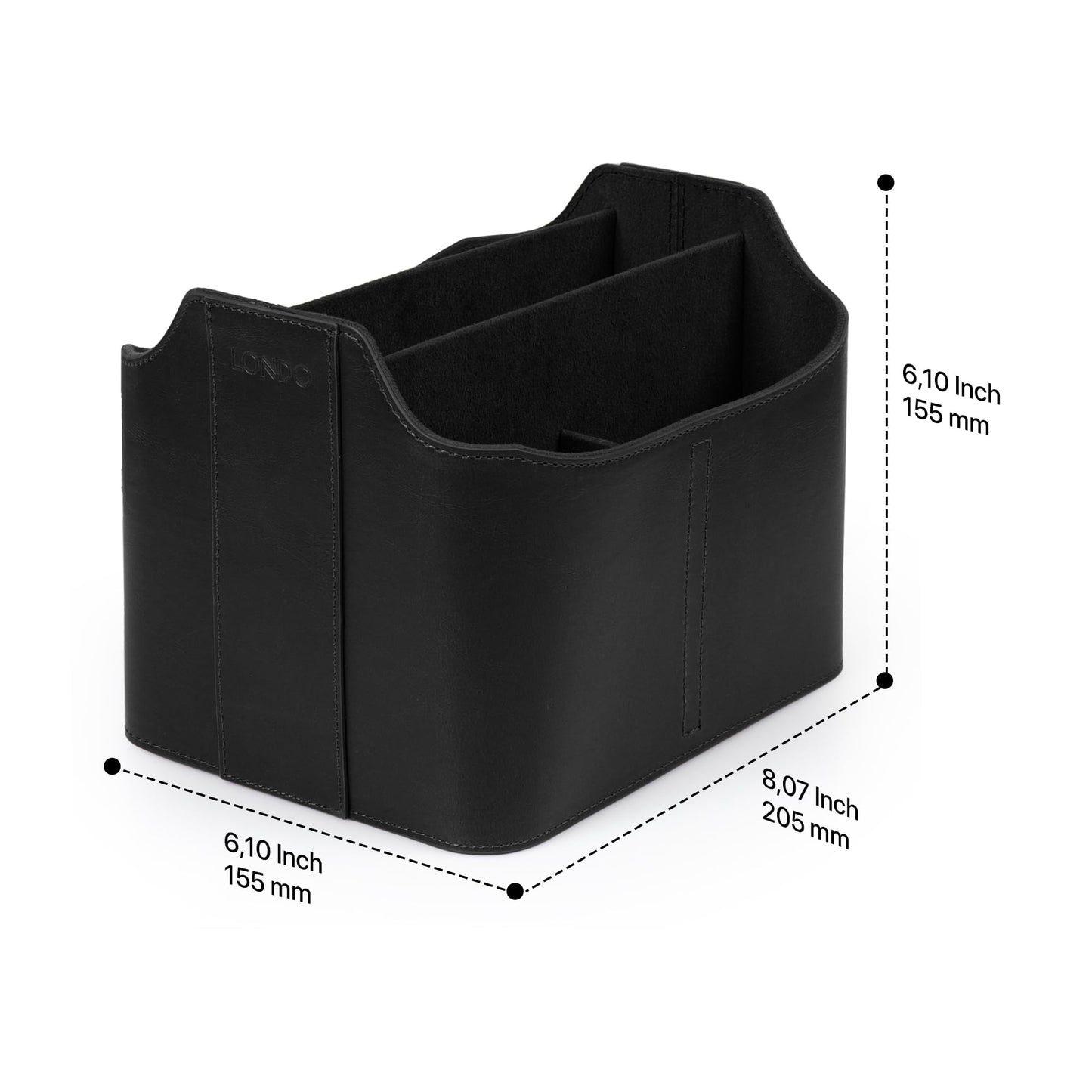 Londo PU Leather Remote Control Holder, Office Supplies Desk Organizer with Tablet Slot, Makeup