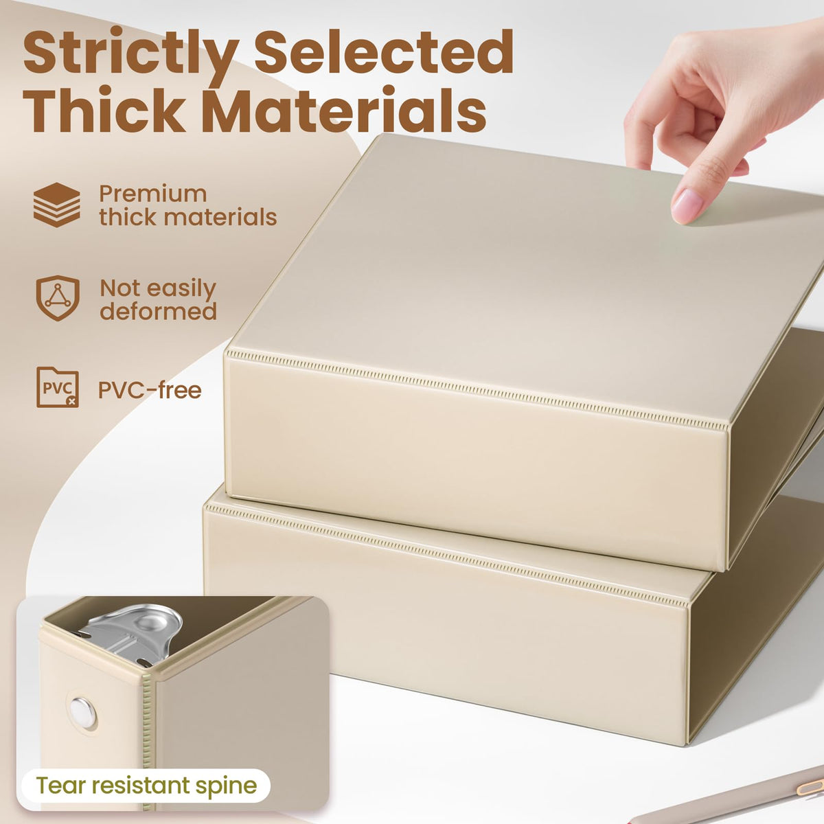 SUNEE 3 Ring Binder 3 Inch 4 Pack, Clear View Binder Three Ring PVC-Free (Fit 8.5x11 Inches) for
