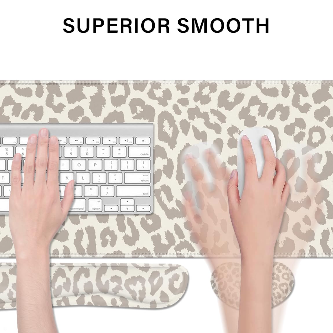 Cheetah Desk Pad and Keyboard Wrist Rest, Large Mouse Pad + Keyboard Pad+Mouse Wrist Support