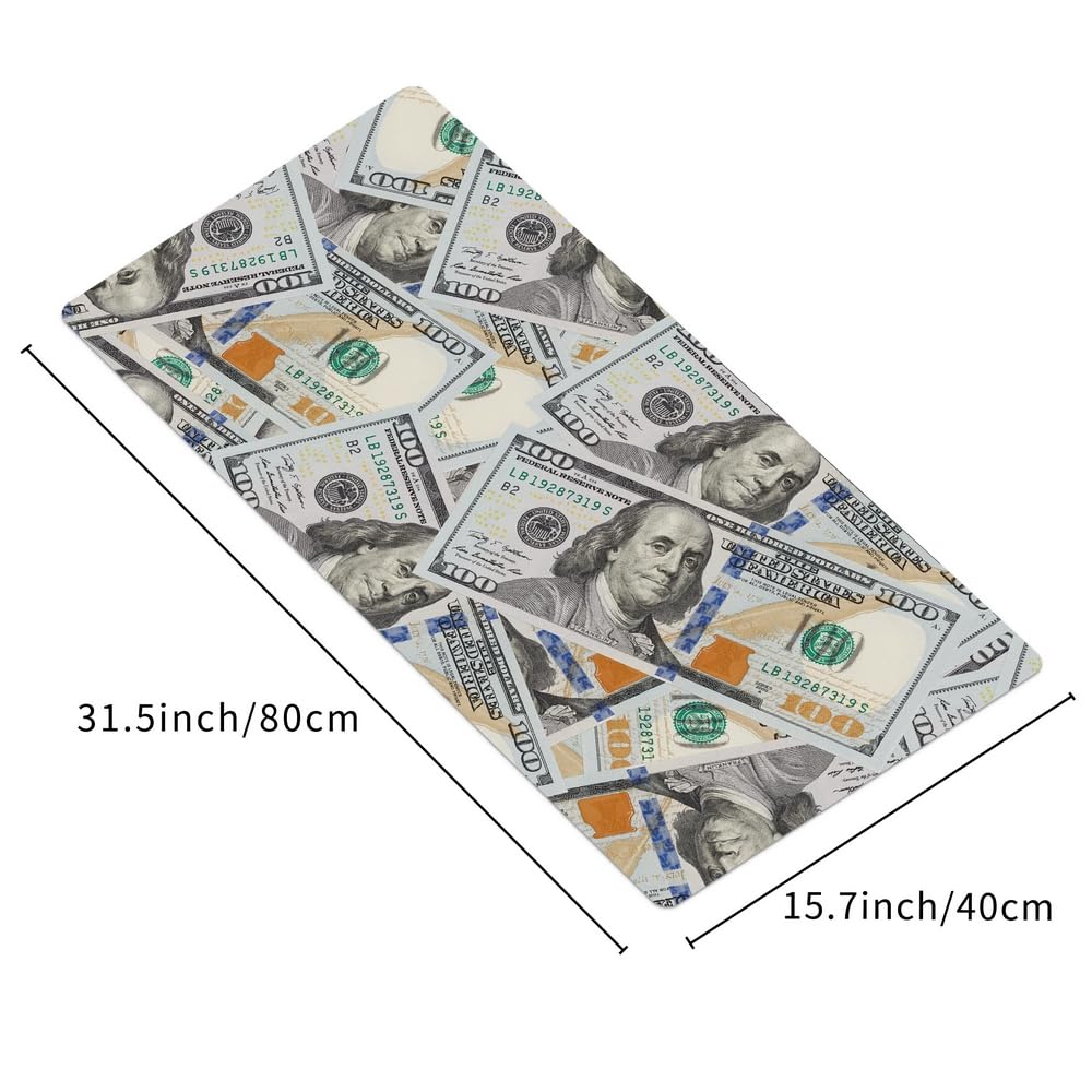 Reateforin Cool US Dollar Currency Money Gaming Mouse Pad Hundreds of 100 Dollar Bills Non-Slip