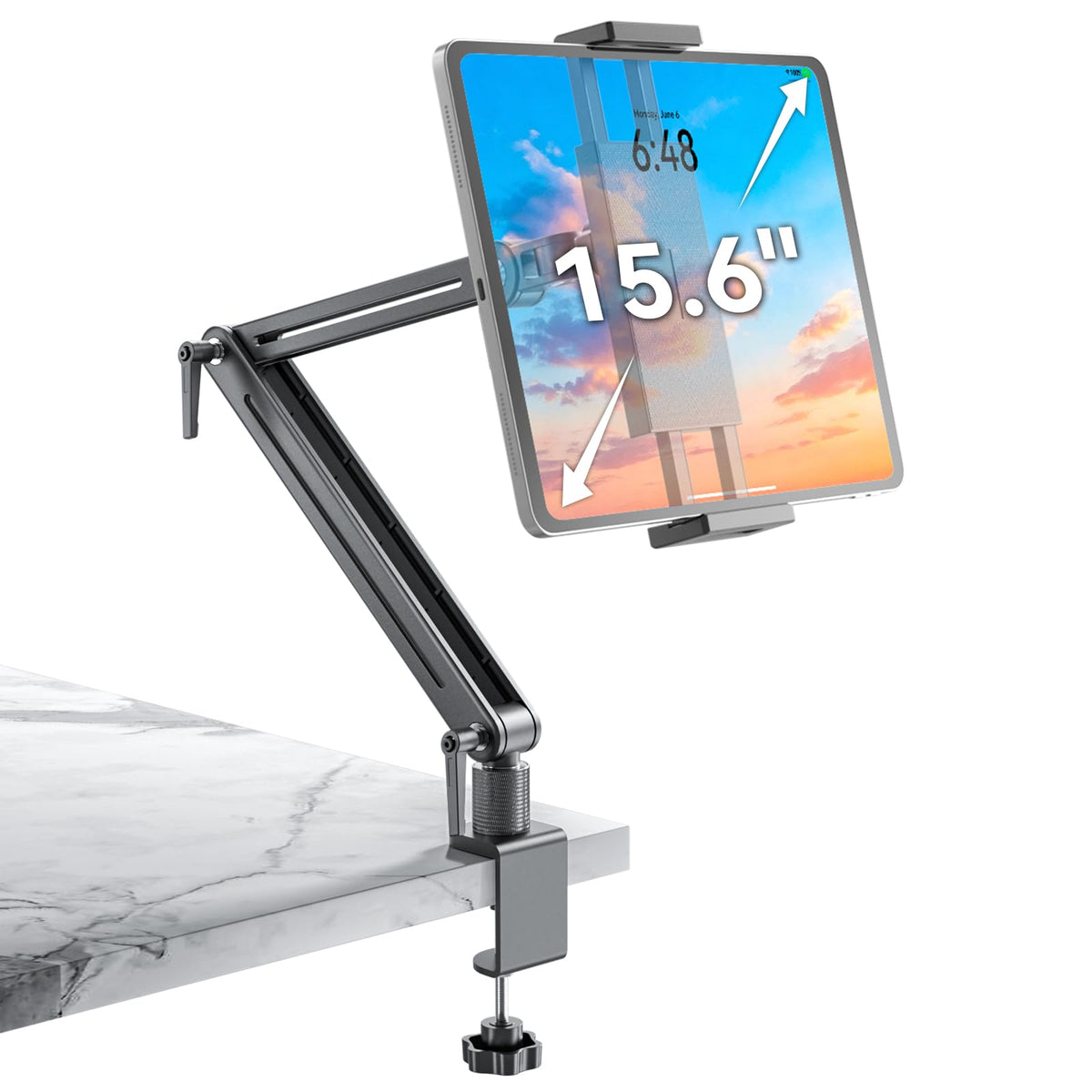 Jakeko 15.6" Portable Monitor Stand Tablet Arm Mount Holder Built-in Wrench