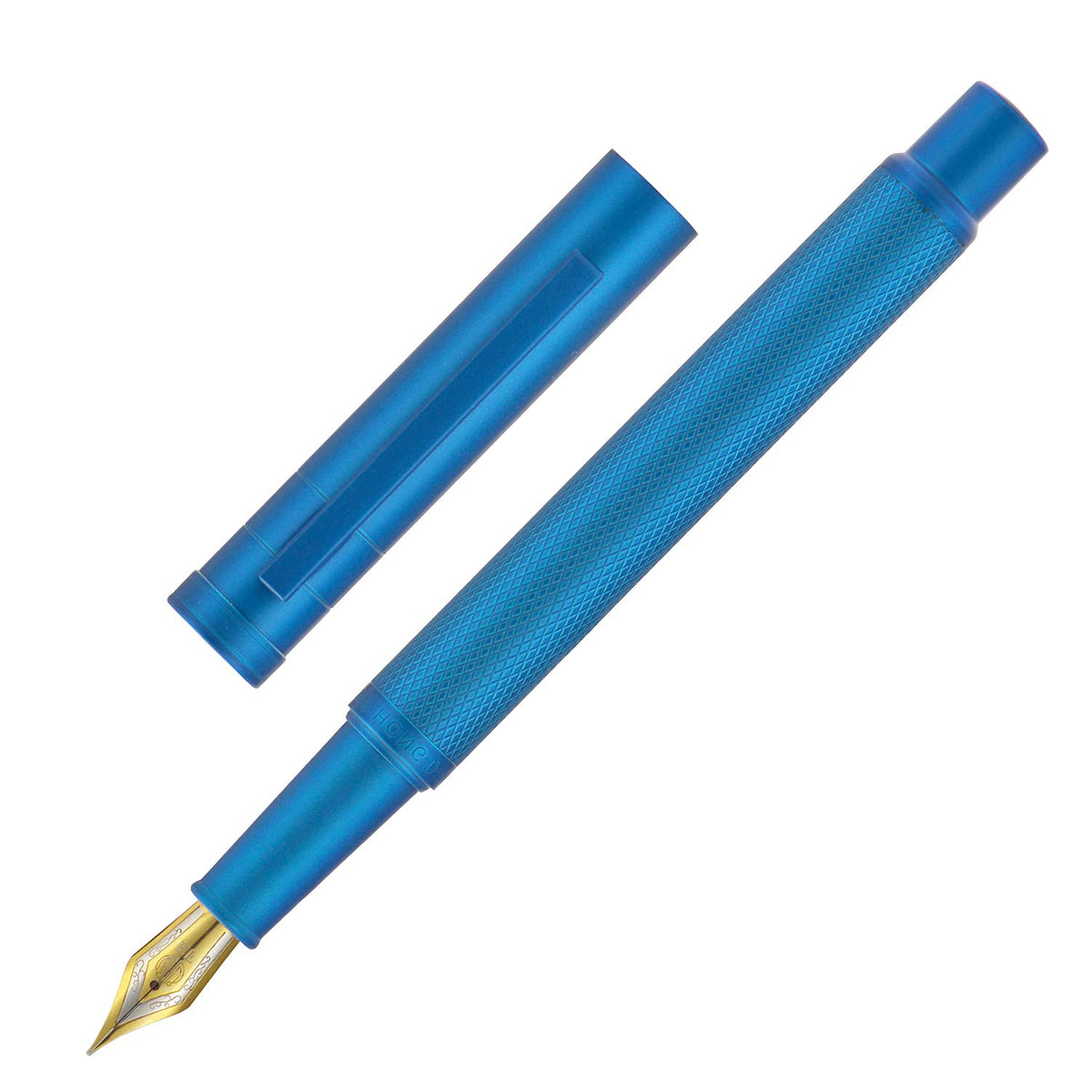 Asvine Blue Forest Fountain Pen Fine Nib, Classic Design with Converter and Metal Pen Case, The