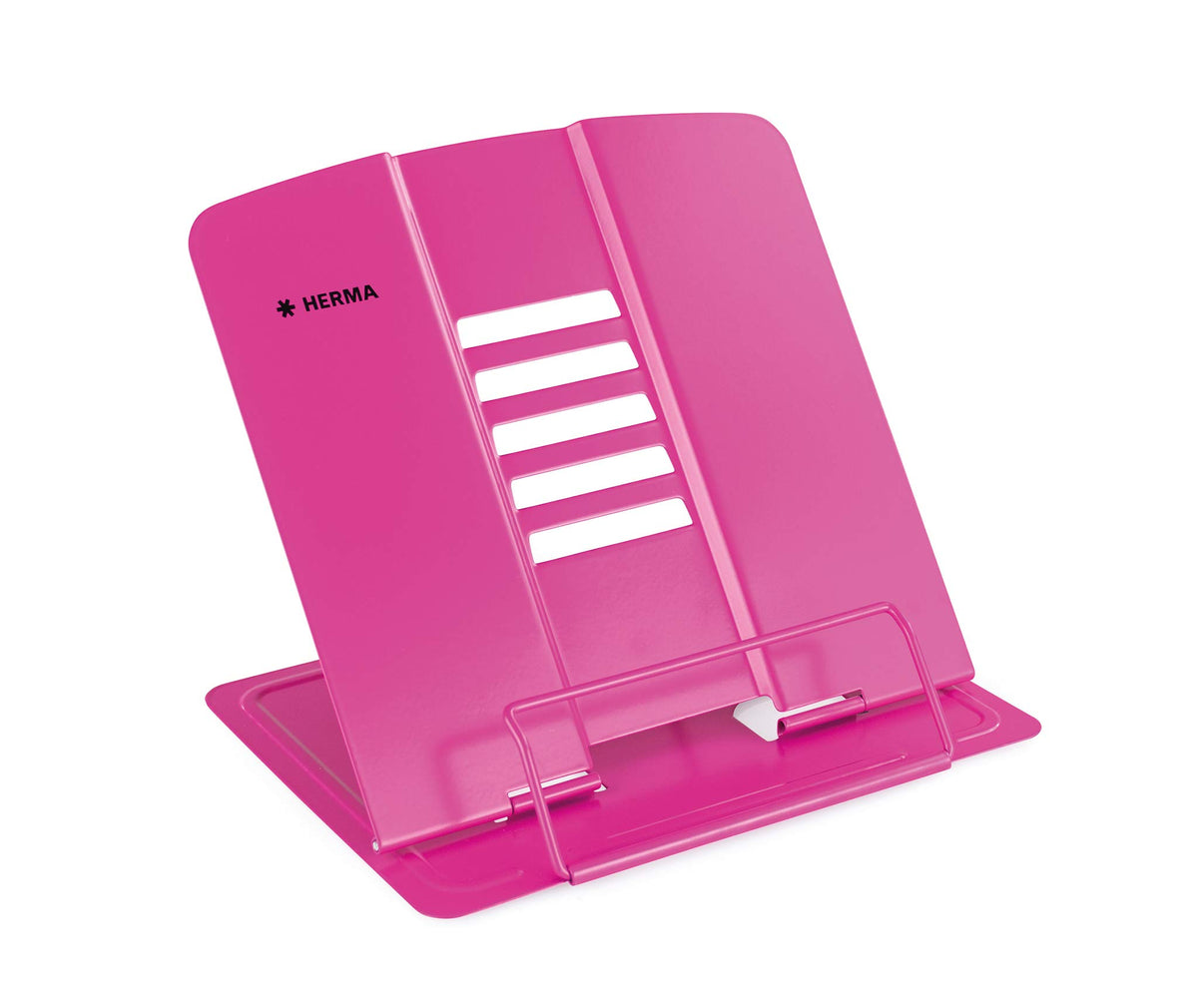HERMA Metal Book Stand (19.8 x 22.2 x 3.3 cm Folded) Adjustable Anti-Slip Cookbook Holder for