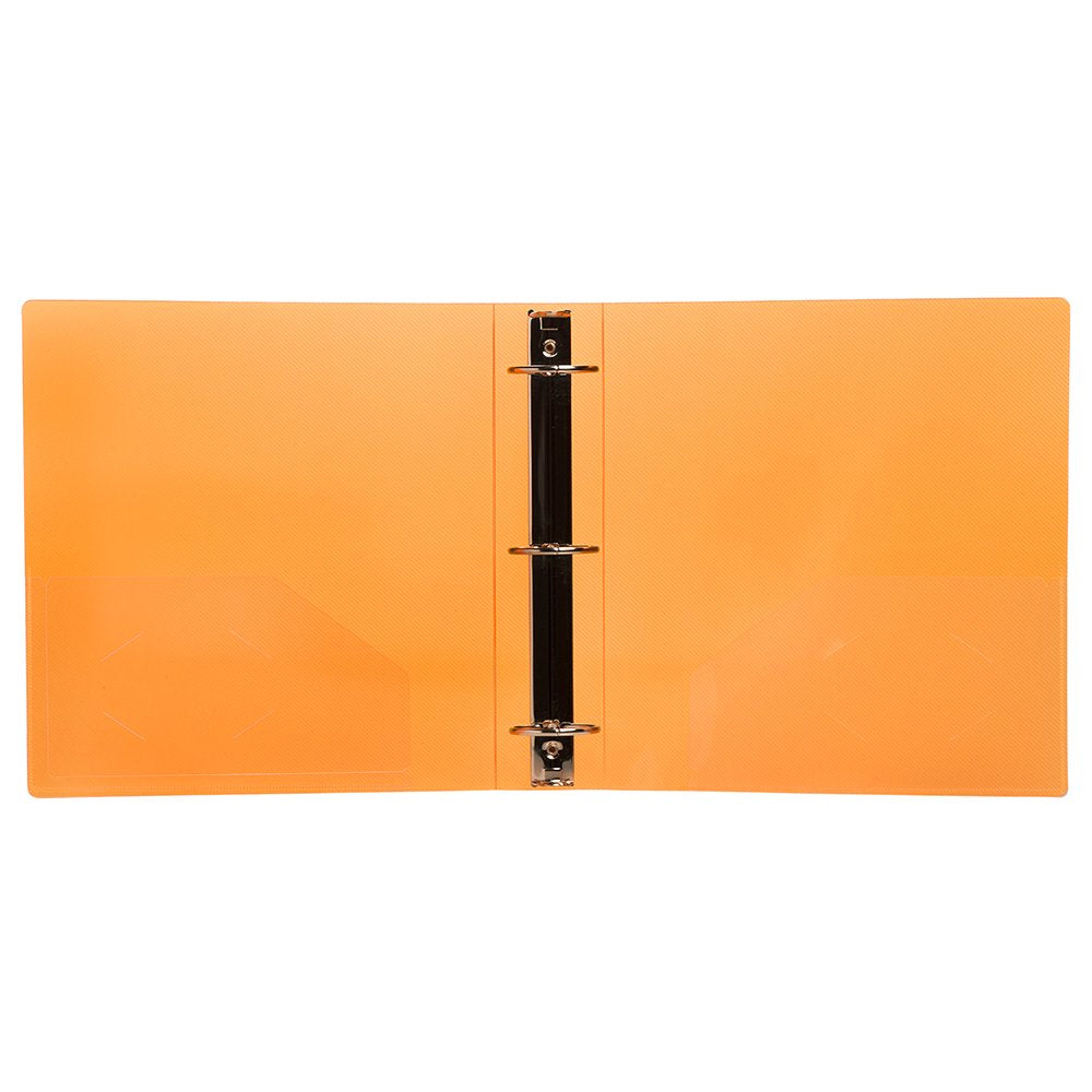 JAM PAPER Plastic 2 inch Binder - Orange 3 Ring Binder - Sold Individually