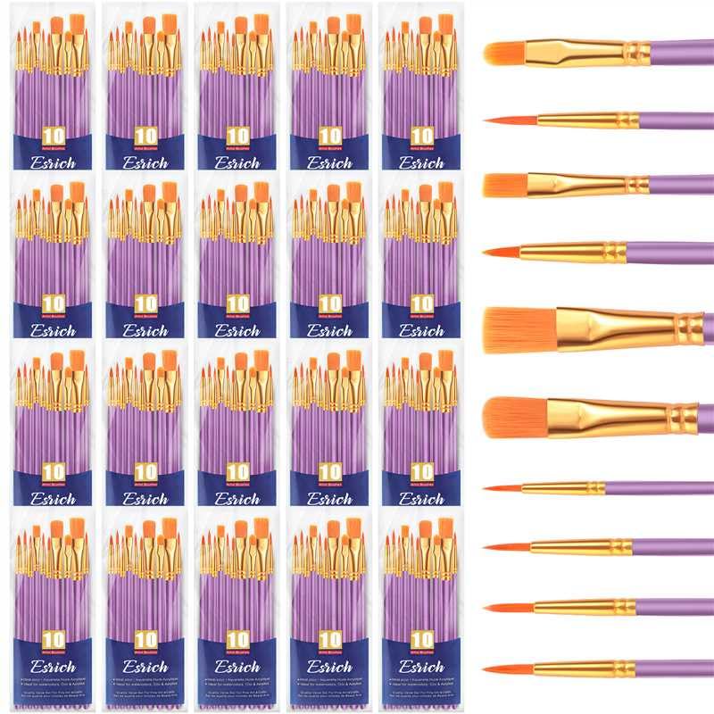 ESRICH 200PCS Paint Brushes, Paint Brush for Acrylic Painting