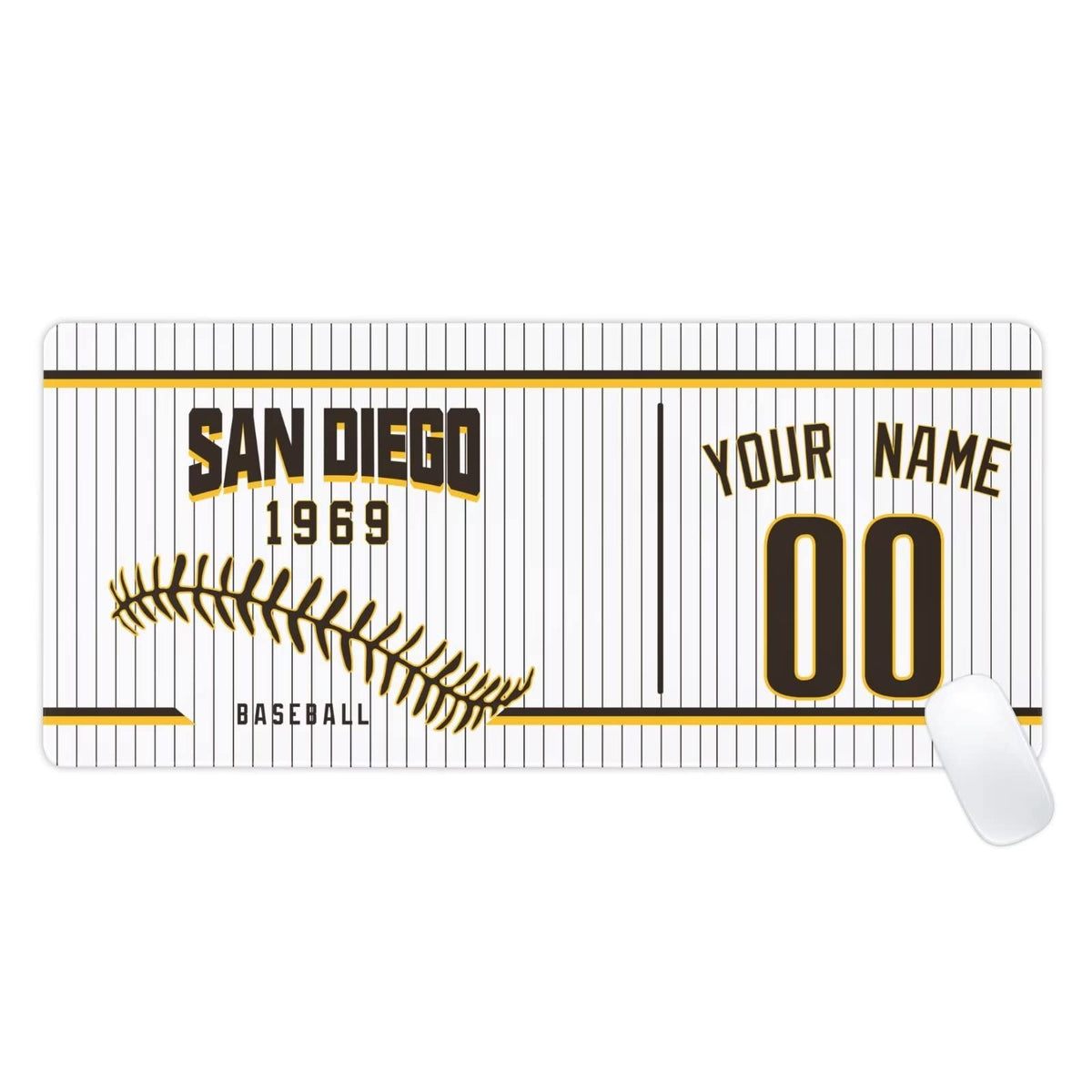 San Diego Mouse Pad Custom Any Name and Number Personalized Desk Pad for Men Women Youth Gifts