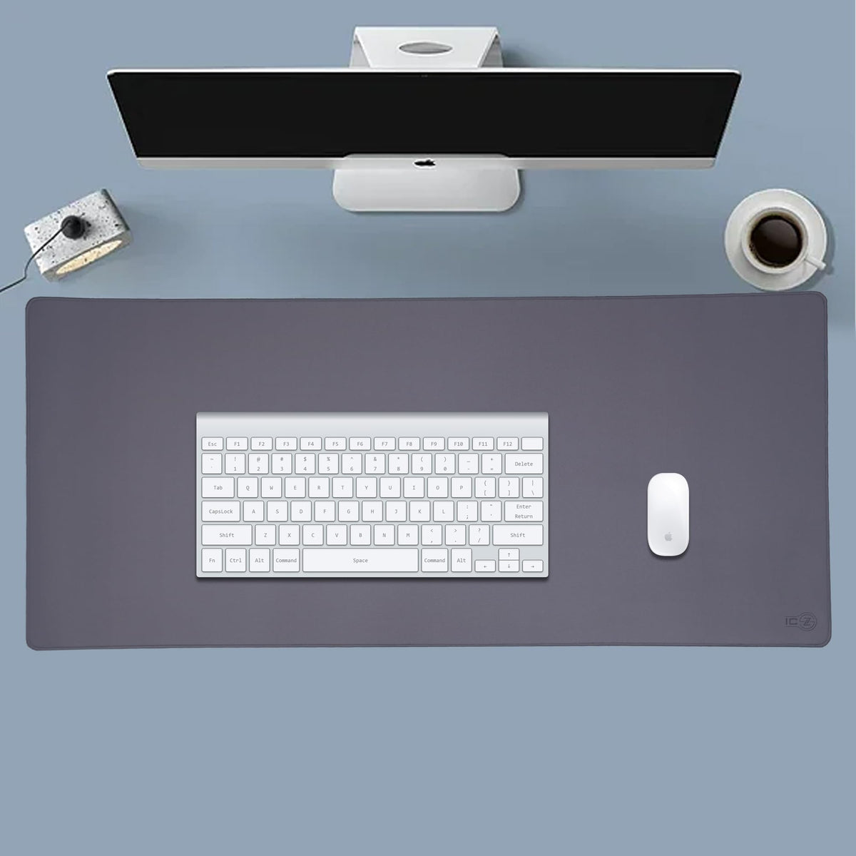 ICONIC - PRO PC GEAR 3XL Extended Gaming Mouse Pad/Mat 46"x20"(Steel Grey) - Large & Wide Desk
