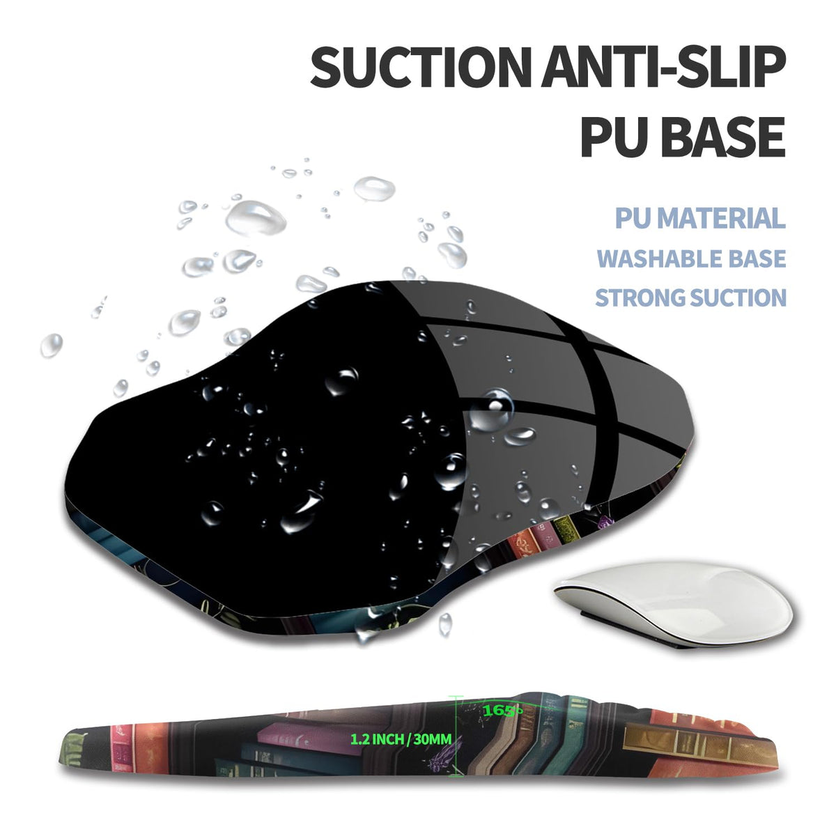 Gleamtide Ergonomic Raised Mouse Pad Wrist Support with Bilateral Slope Memory Foam Mousepad for