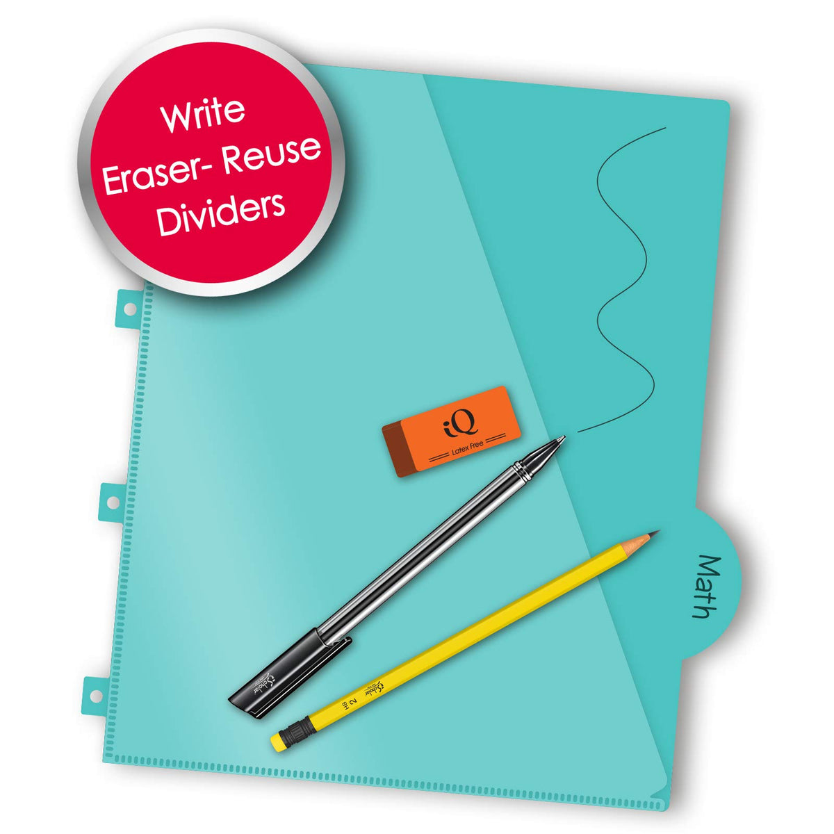IQ+ iScholar 5-Subject Poly Cover Wirebound Notebook, College Ruled, 11 x 8.5 Inch Sheet Size, 200