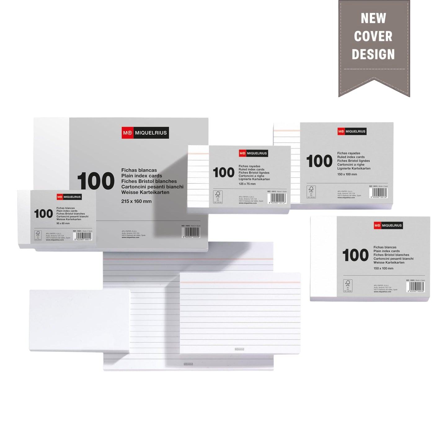 Miquelrius - White Blank Index Cards Pack of 200 125 x 75 mm