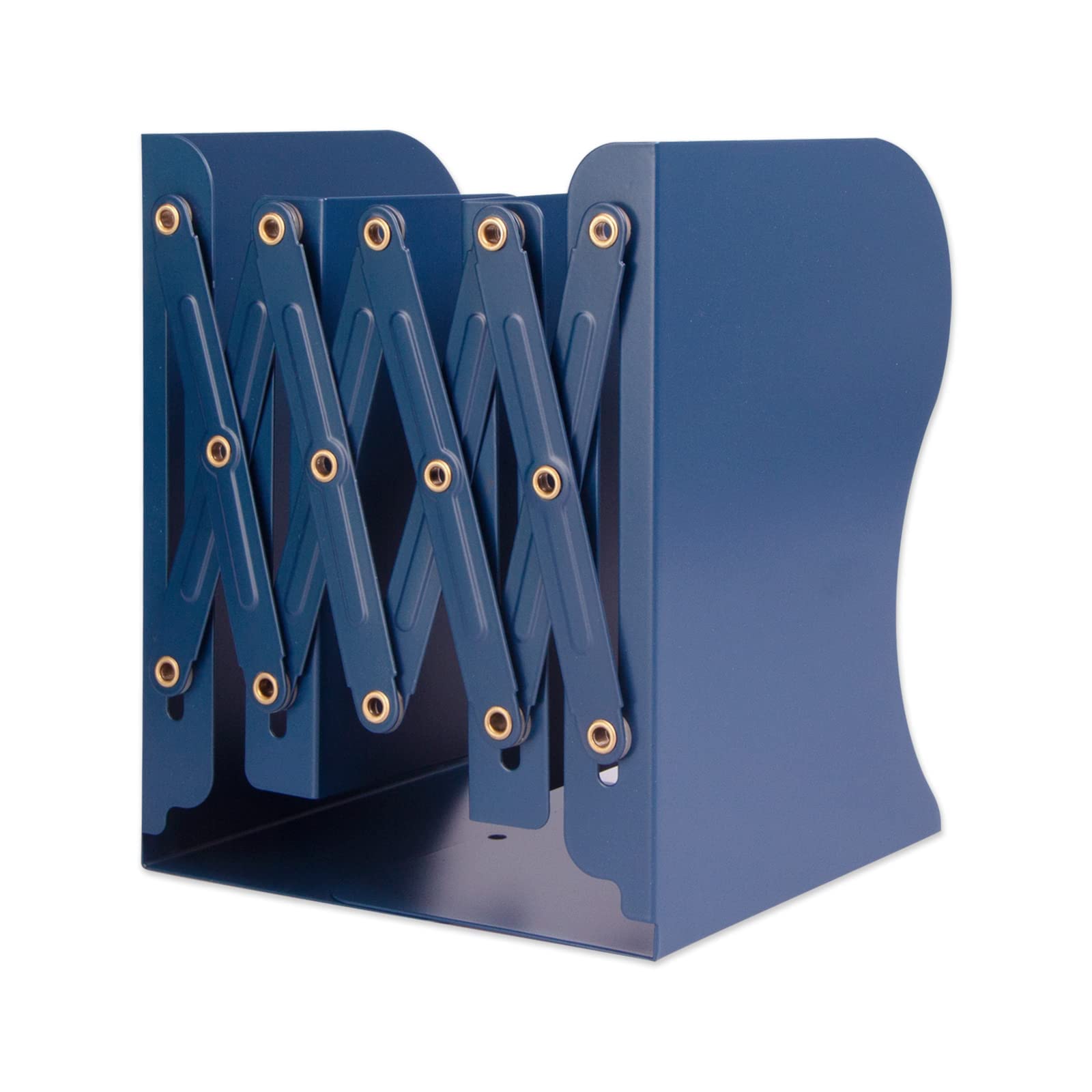 Aobopar Adjustable Metal Book Ends for Shelves Dark Blue