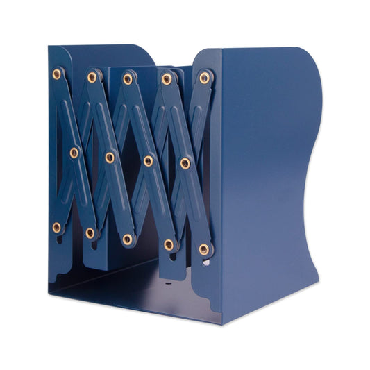 Aobopar Adjustable Metal Book Ends for Shelves Dark Blue