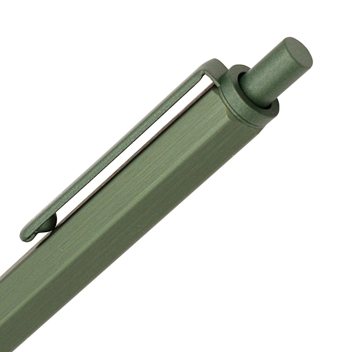 RHODIA 9387C - scRipt Refillable Ballpoint Pen Hexagonal Brushed Aluminium Barrel - Sage - 0.7 mm
