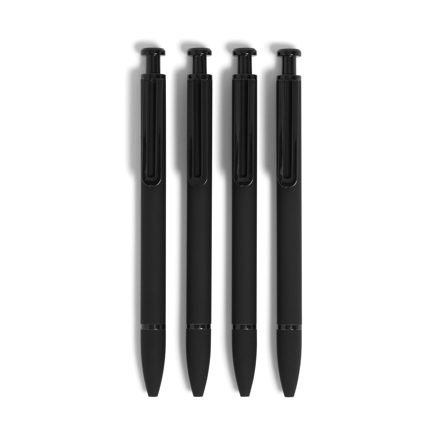 U Brands Midnight Monterey Ballpoint Pens, 4 Count, Black Soft Touch, Painted Black Details, Bold