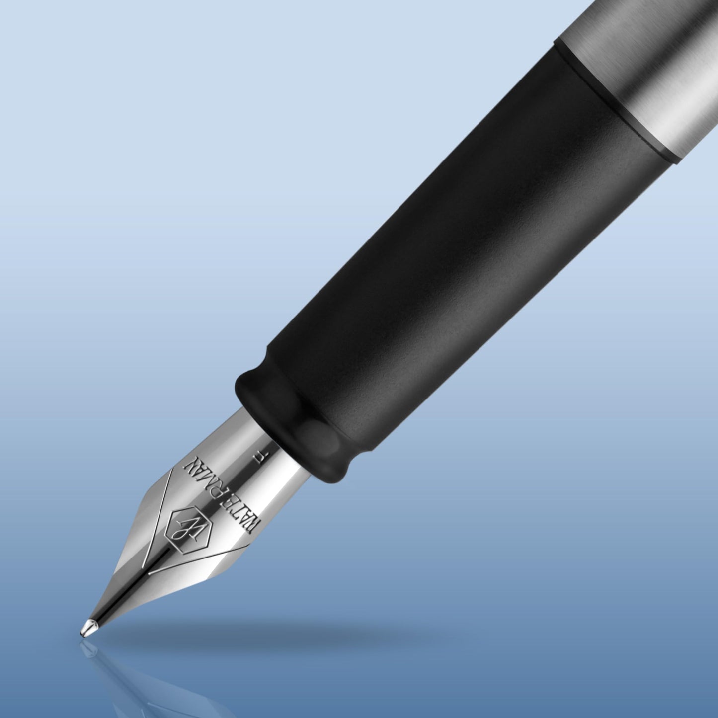 Waterman Allure Fountain Pen | Stainless Steel | Fine Nib | Blue Ink