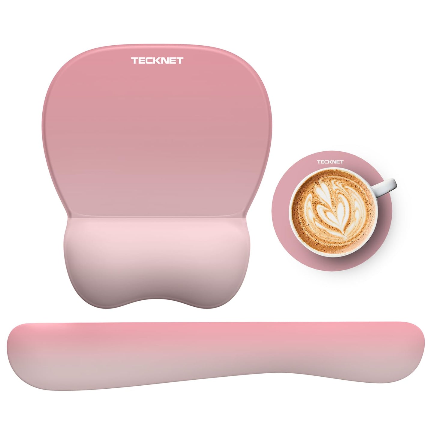 TECKNET Gel Ergonomic Mouse Pad & Keyboard Wrist Rest & Coaster