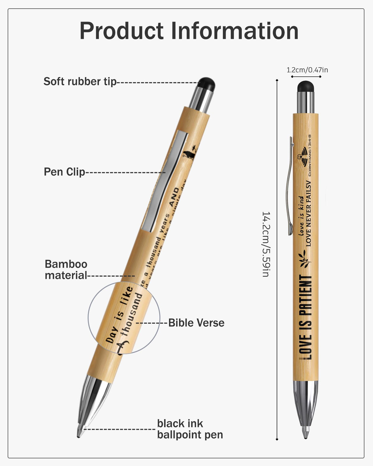 Ctsotmybs Christian Inspirational Pens With Bible Verse Stylus Ballpoint Pens Black Ink Bulk