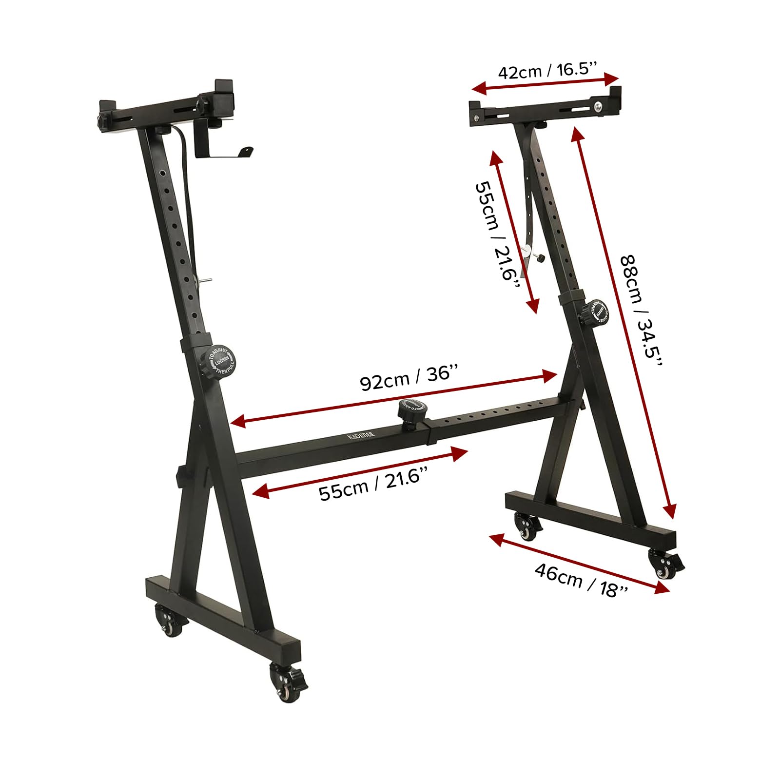 Kadence NK02B Jamming Series 7.5kg Z-Style Keyboard Stand with Wheels | Heavy-Duty Frame & Lockable