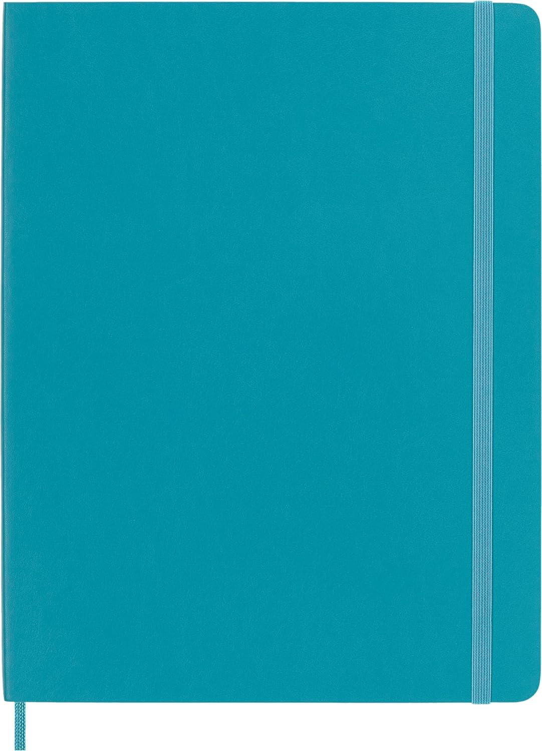 Moleskine Classic Notebook, Soft Cover, XL (7.5" x 9.5") Ruled/Lined, Reef Blue, 192 Pages