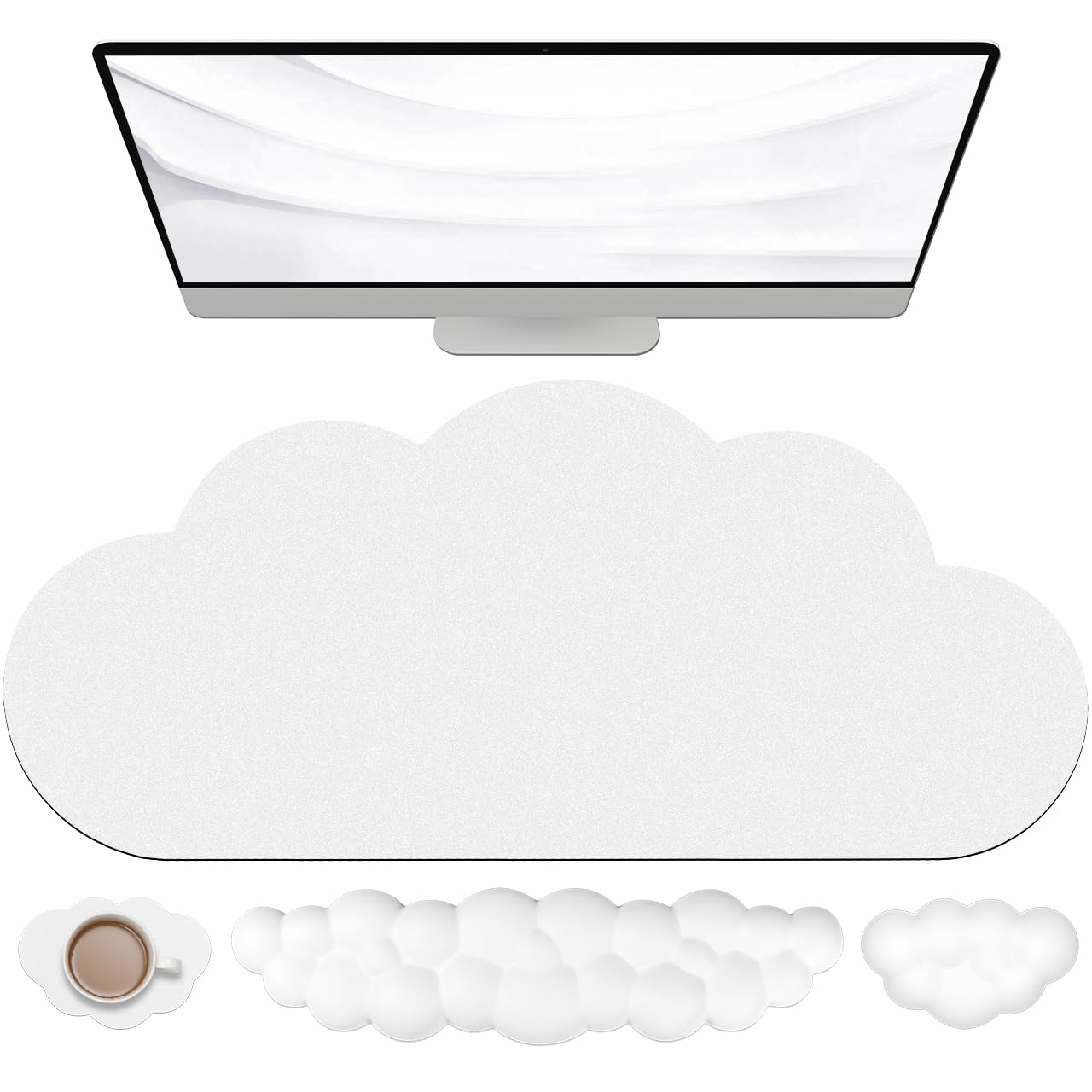 JIKIOU Ergonomic Keyboard Wrist Rest &Large Mouse Pad&Mouse Wrist & Cup Pad