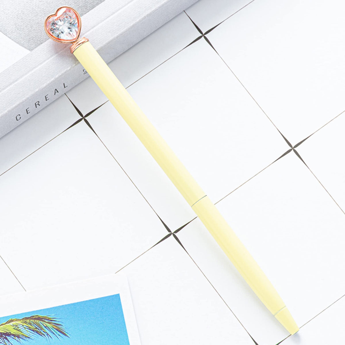 U Scinan 6Pcs Metal Ballpoint Pen 1.0MM Black Ink Refillable Ball Pen with Creative Top Design