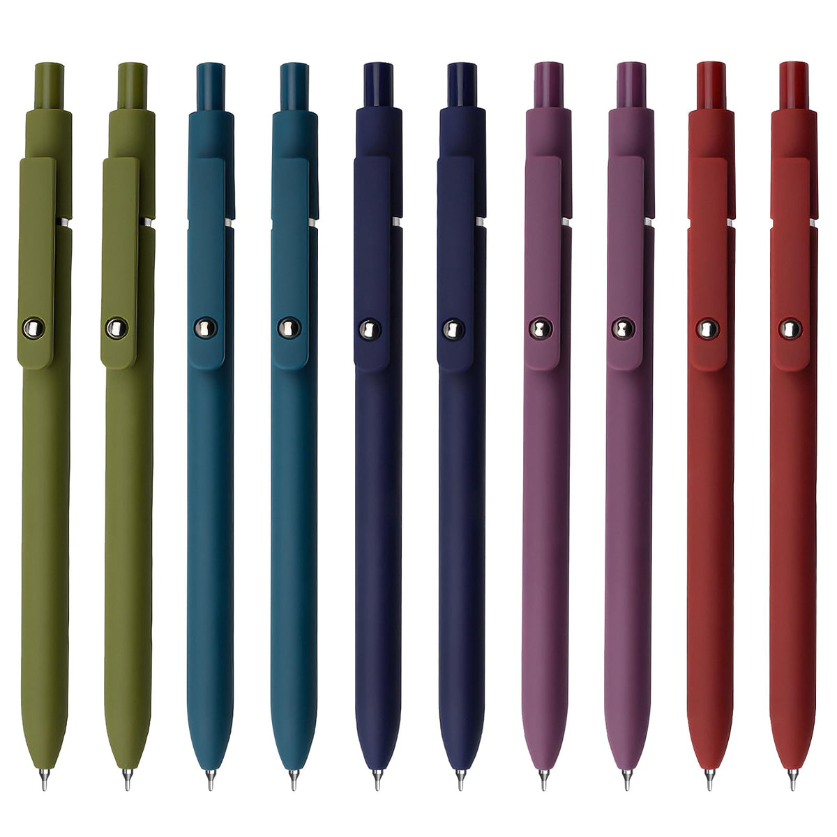 UIXJODO Gel Pens, 10 Pcs 0.5mm Black Ink Pens Fine Point Smooth Writing Pens with Silicone Grip