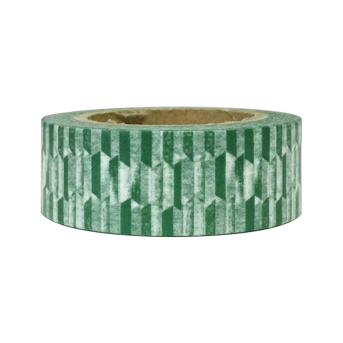 Wrapables Colorful Washi Masking Tape, Green Trapezoids