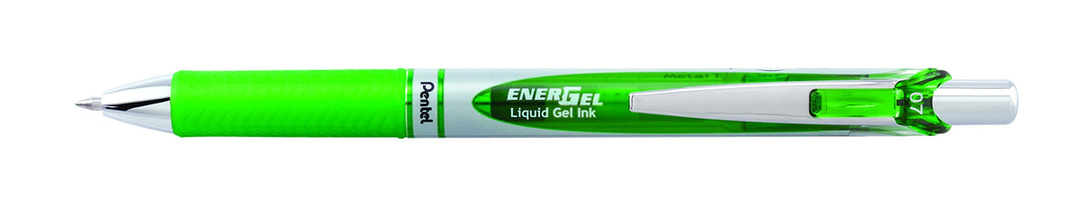 Pentel EnerGel Deluxe RTX Liquid Gel Ink Pen Set Kit, Pack of 3 with 4 Refills (Lime Green - 0.7mm)