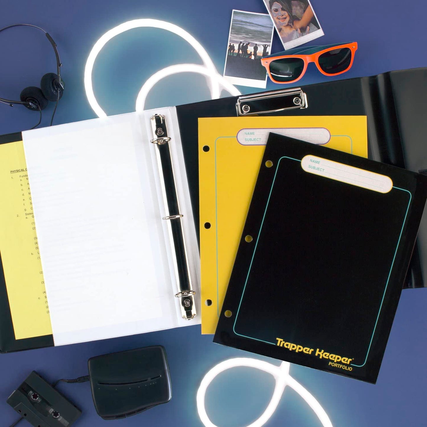 Mead Trapper Keeper Binder, Retro Design, 1 Inch Binder with Folders and Pockets, Holds 8-1/2" x