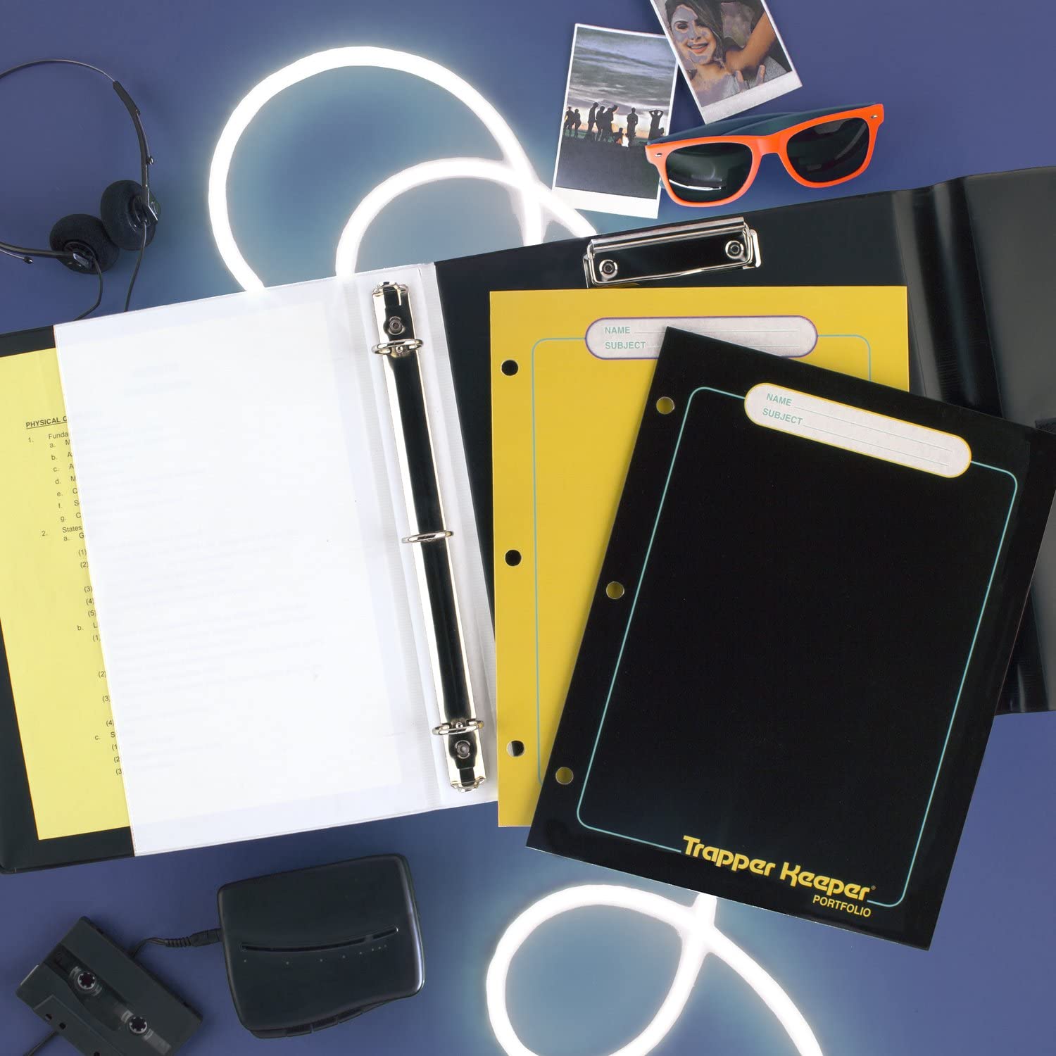 Mead Trapper Keeper Binder, Retro Design, 1 Inch Binder with Folders and Pockets, Holds 8-1/2" x