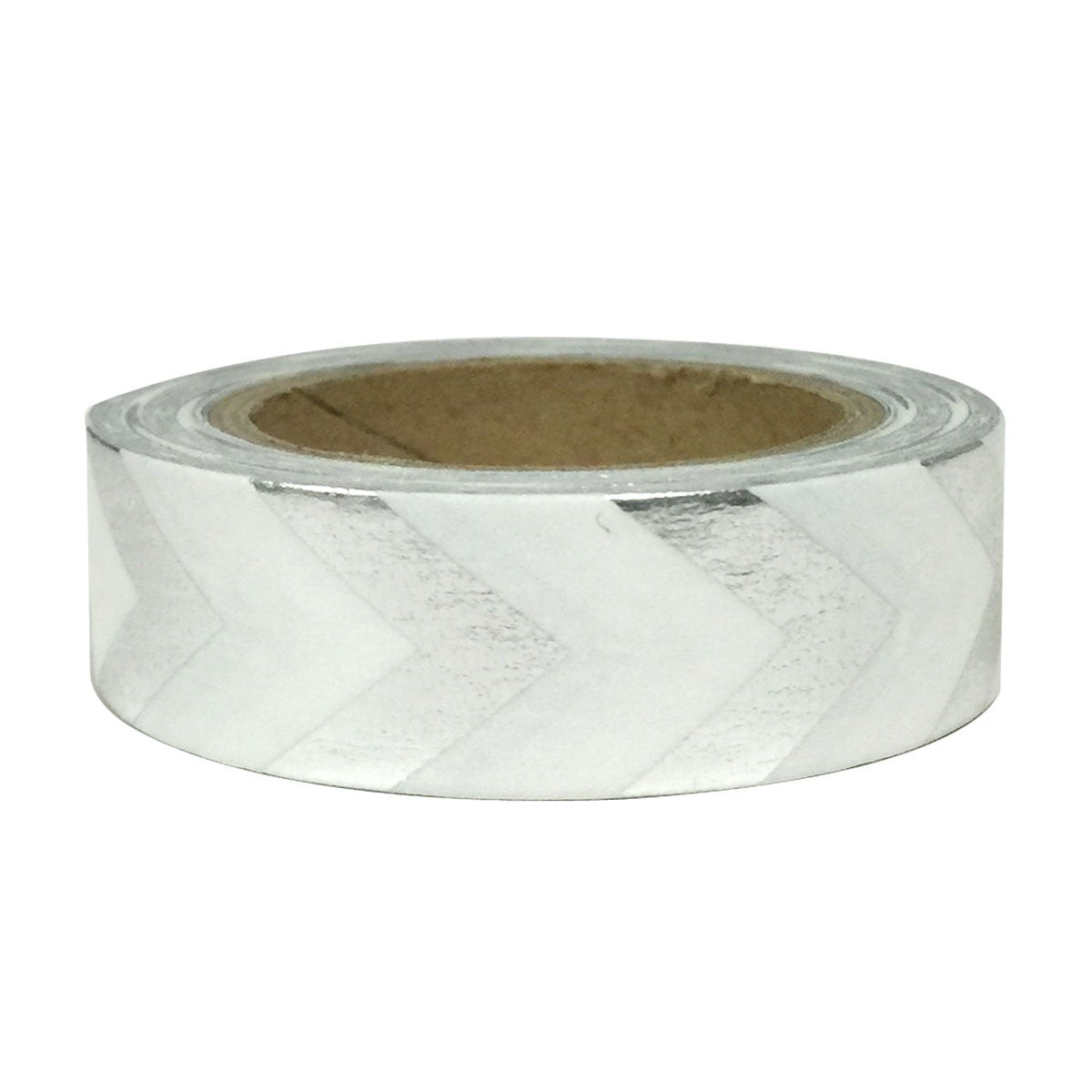 Wrapables Colorful Washi Masking Tape, Metallic Silver Arrow