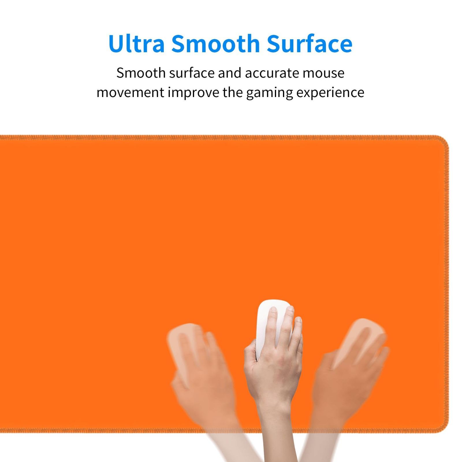 Orange Mouse Pad Extended Large Gaming Mousepad XL Big Long Oversized Desk Mat Stitched Edges 31.5