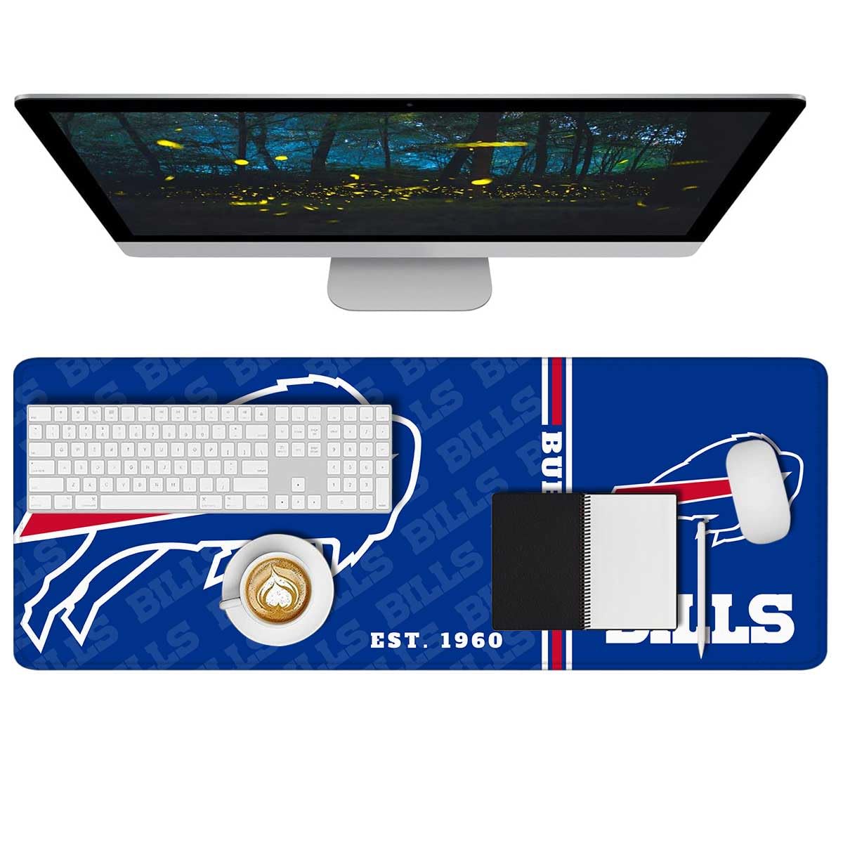 Mouse Pad Extended Large Gaming Desk Pad 31.5 x 11.8 Inch, XL Mousepad Topographic Mouse Pad with
