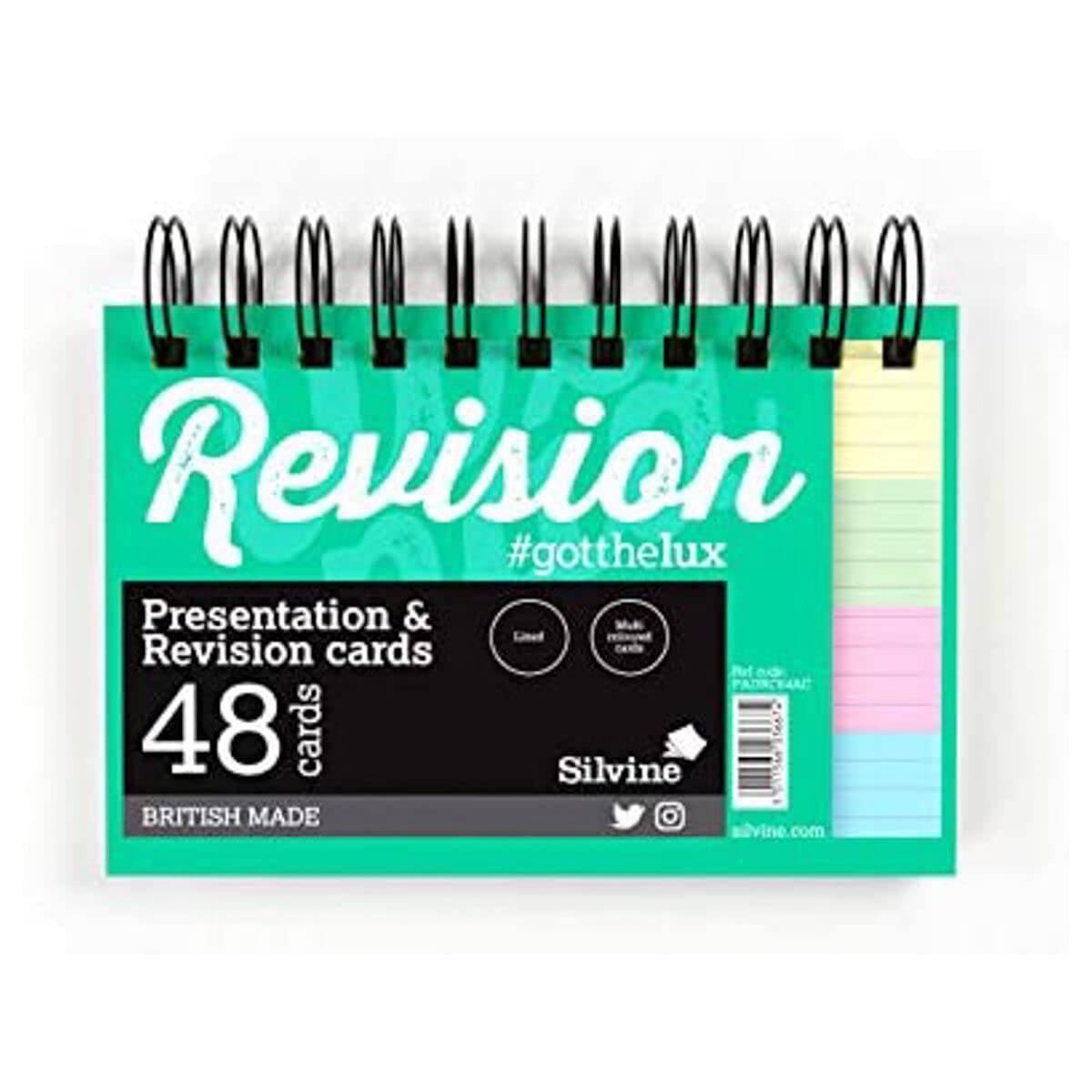 Silvine Wirebound Revision Cards Assorted 6x4 Inch