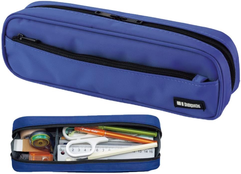 LIHIT LAB Large Capacity Zipper Long Pencil Case For School Office College, Big Capacity Pencil Bag