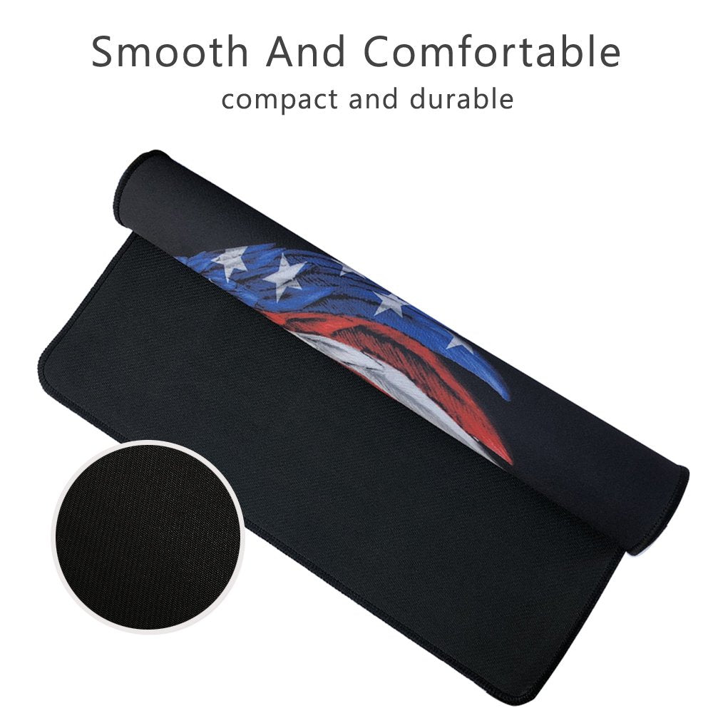 Cmhoo XXL Professional Large Mouse Pad & Computer Game Mouse Mat (35.4x15.7x0.1IN, US Eagle)