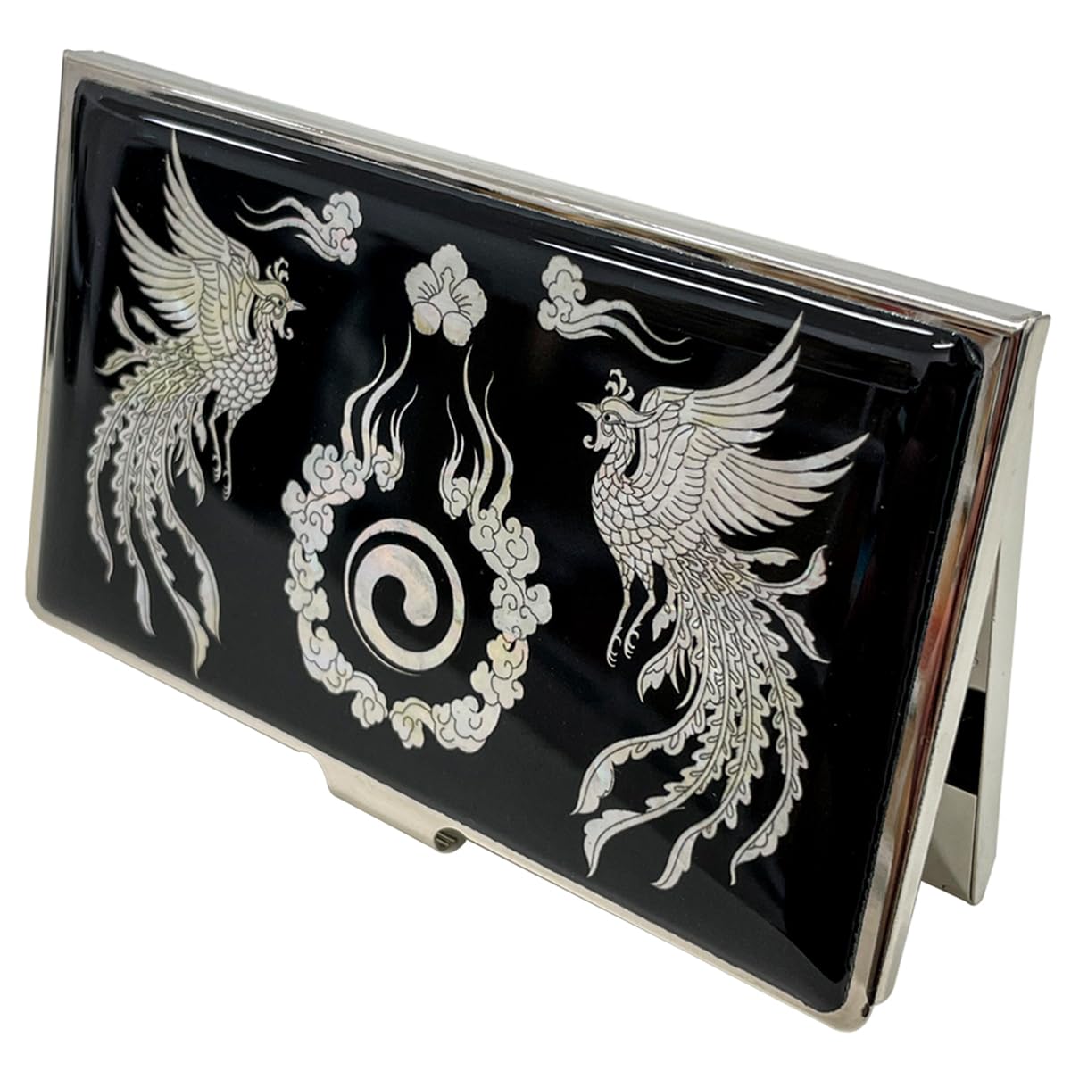 Nacreh Mother of Pearl Business Card Case Credit Id Name Holder Travel Wallet Art Painting Design