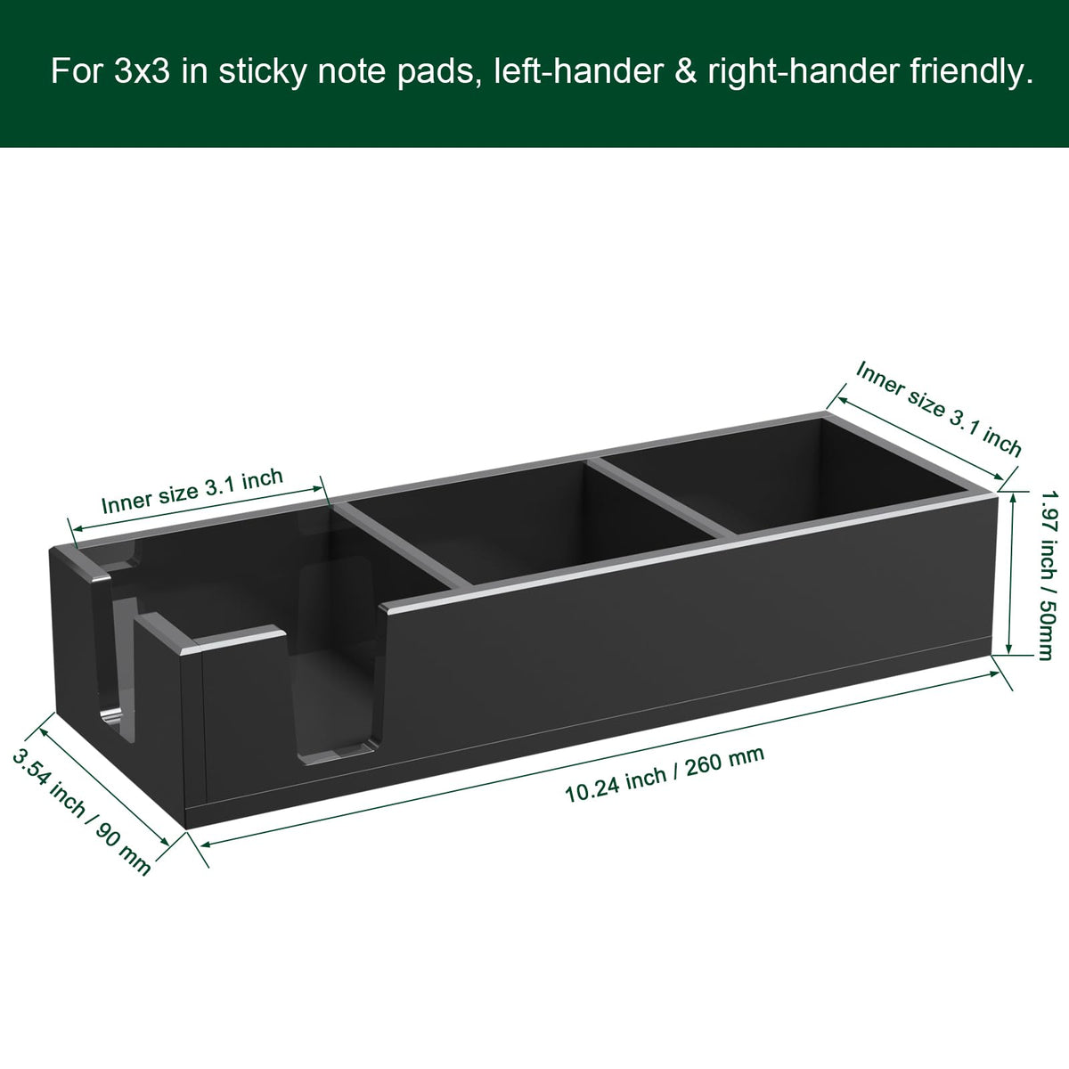 BOSSCASA Acrylic Sticky Note Holder, Self-Stick Note Pad Holder W/O Pads - Note Dispenser Memo Pad