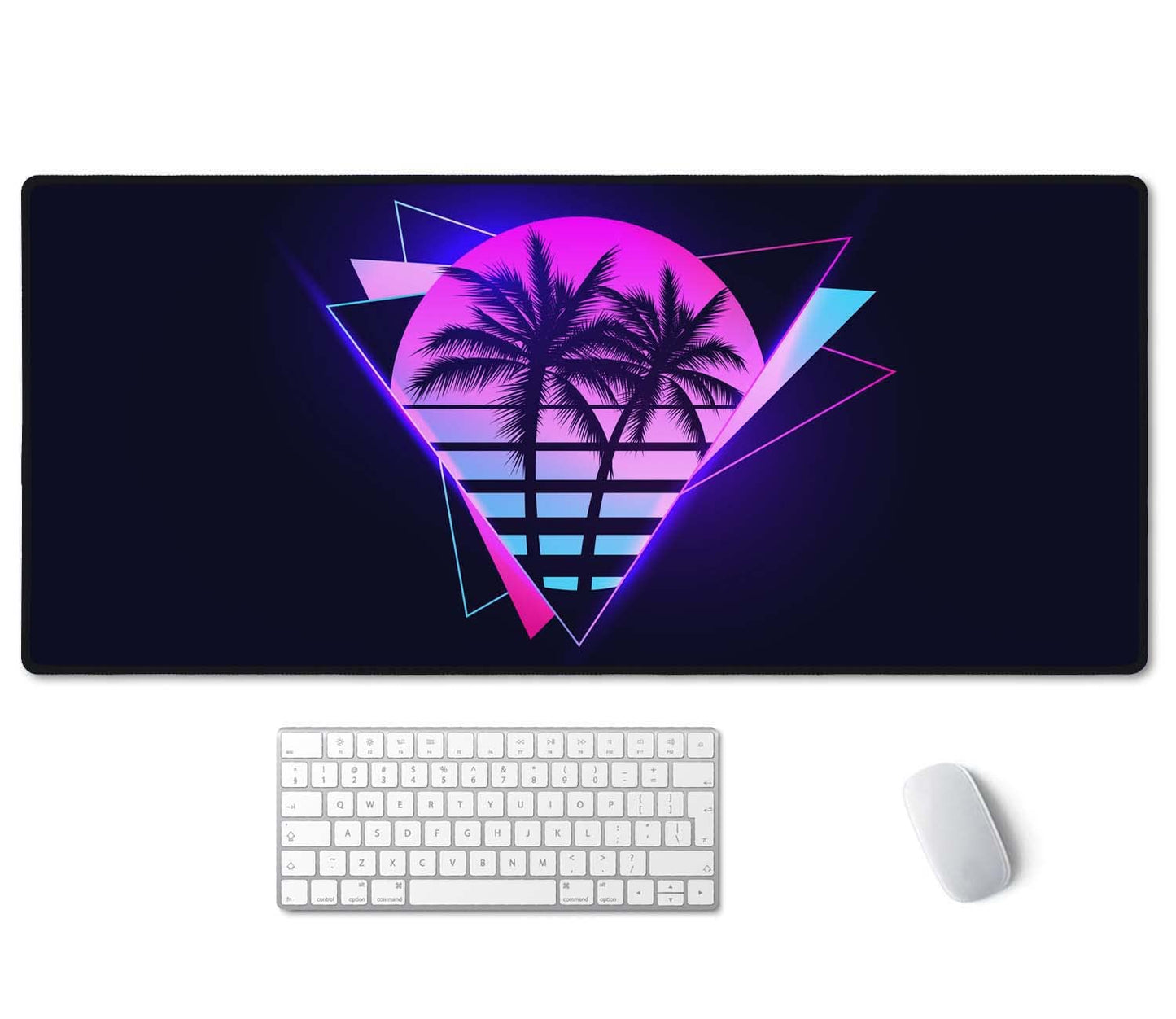SSOIU Vaporwave Palm Large Gaming Desk Mat - Extra Large, Cute, Keyboard Mat - XXL Gaming Mouse