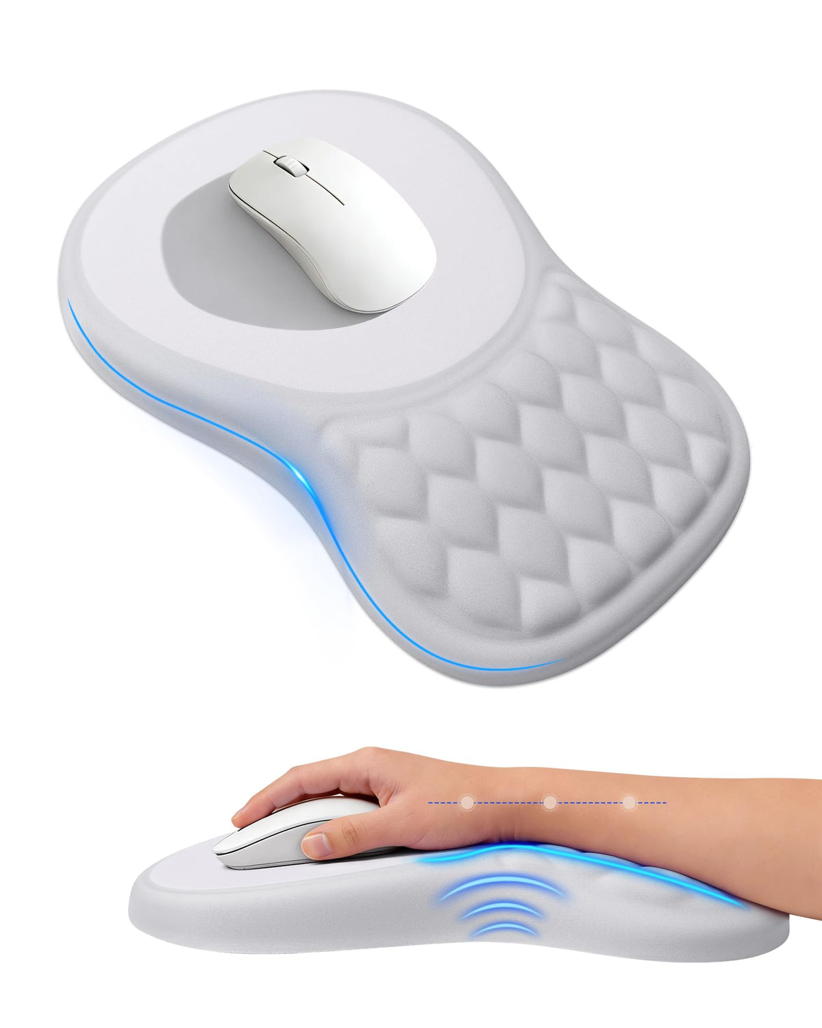 PVIPCZ Ergonomic Mouse Pad with Sloped Memory Foam Wrist Rest