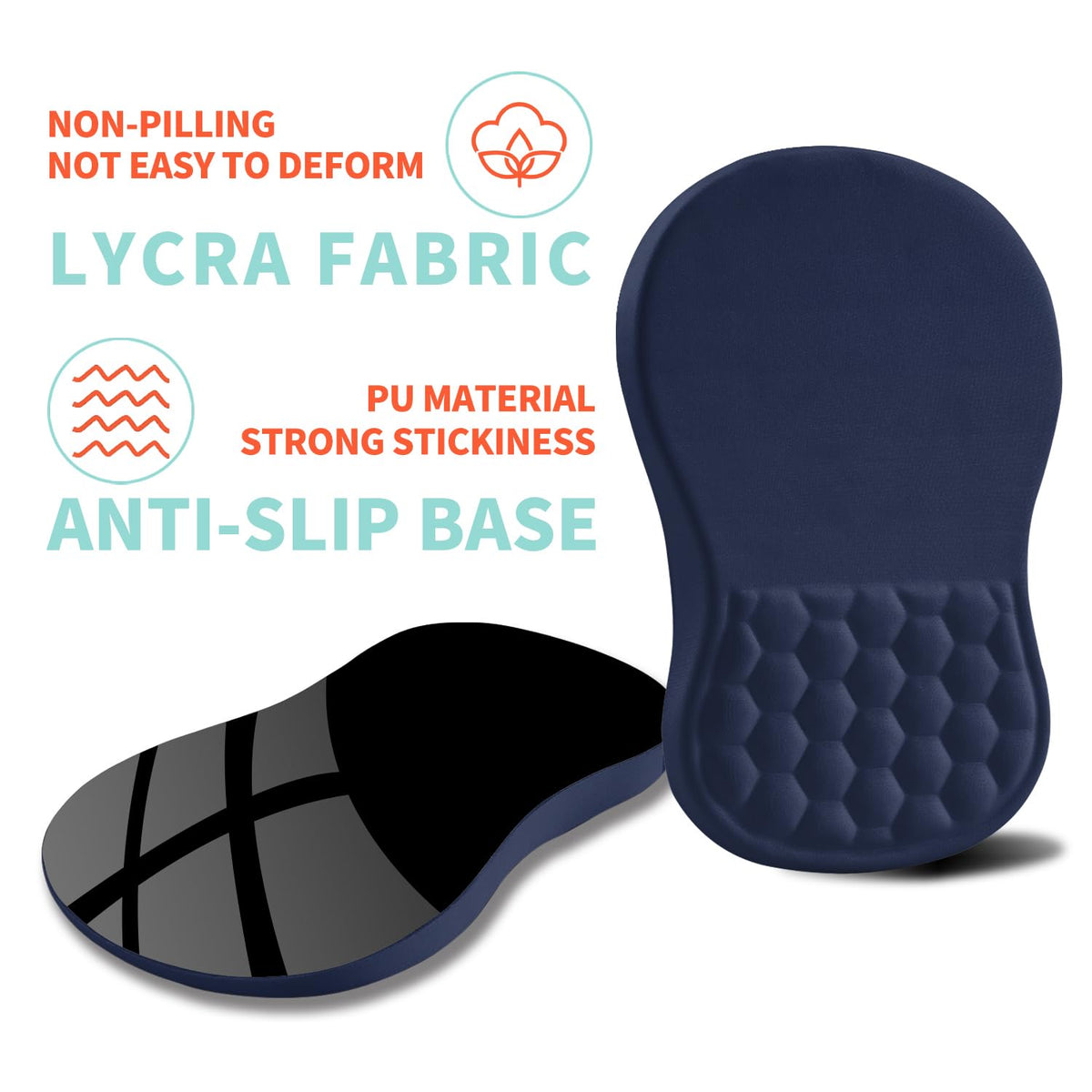 Kuosgm Ergonomic Mouse Pad Wrist Support with Memory Foam Massage Bulge, Carpal Tunnel Pain Relief