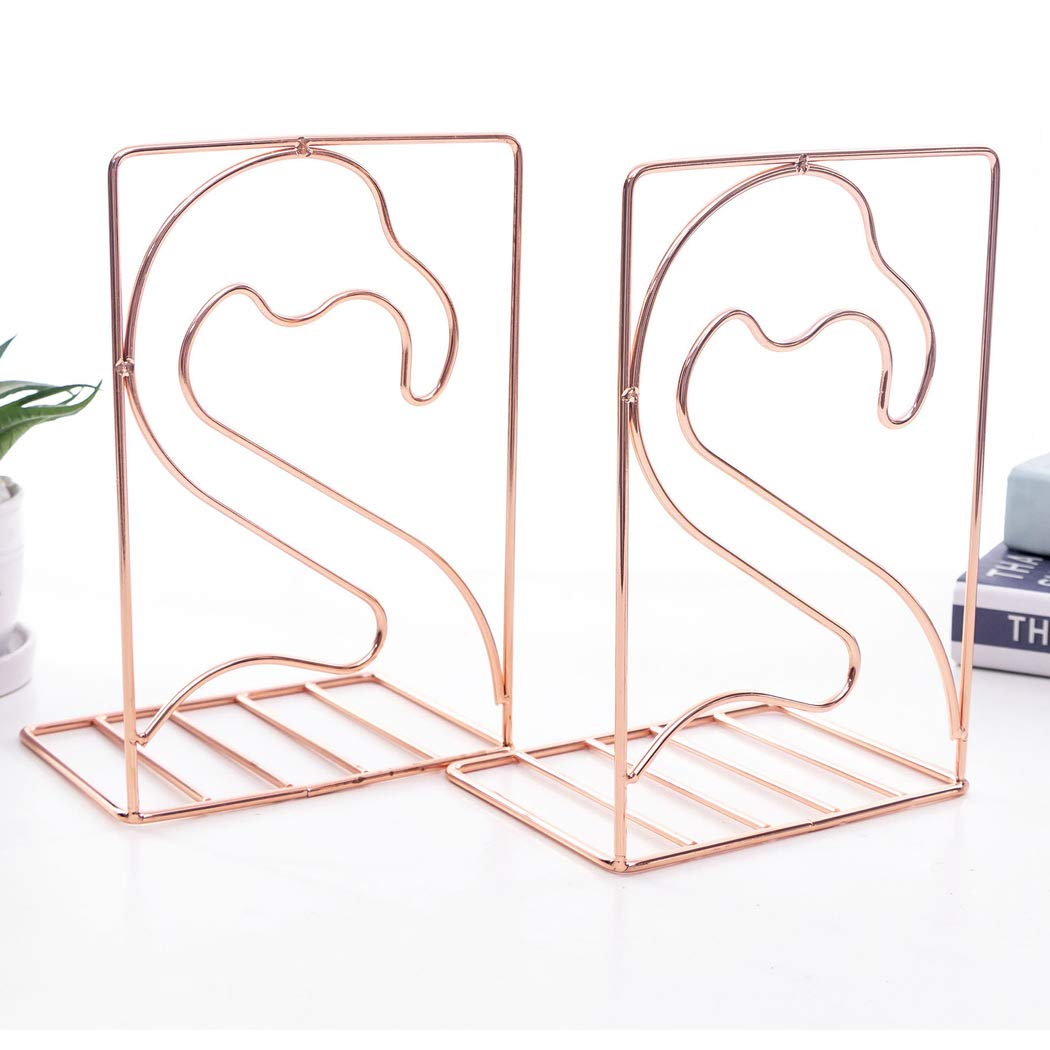 SIPLIV Creative Minimalist Style Bookends Metal Adjustable Books Holder Stand Book Rack Desk