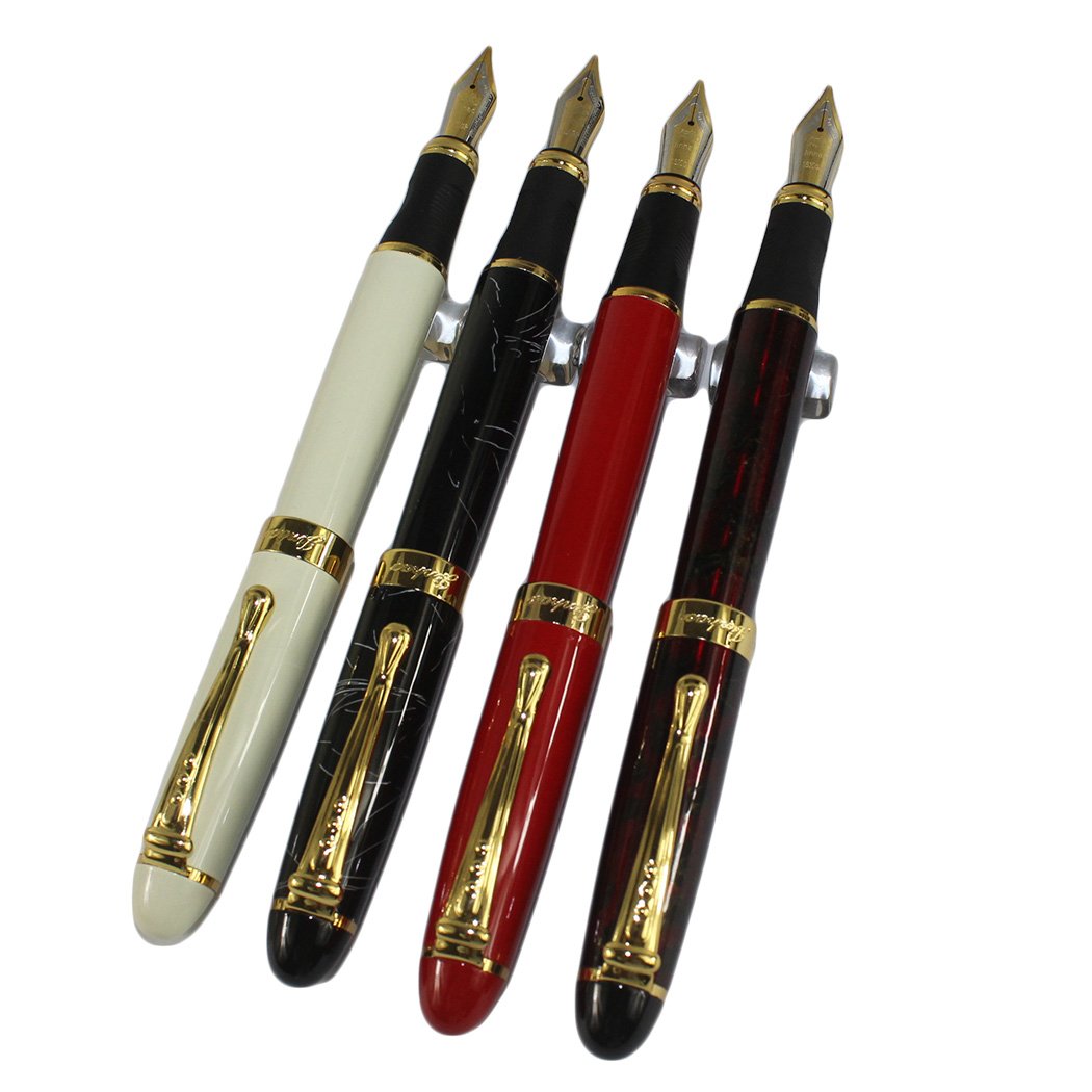 Gullor 4 PCS in Set 450 Fountain Pen in 4 Colors (Bright Colors) with Pen Pouch