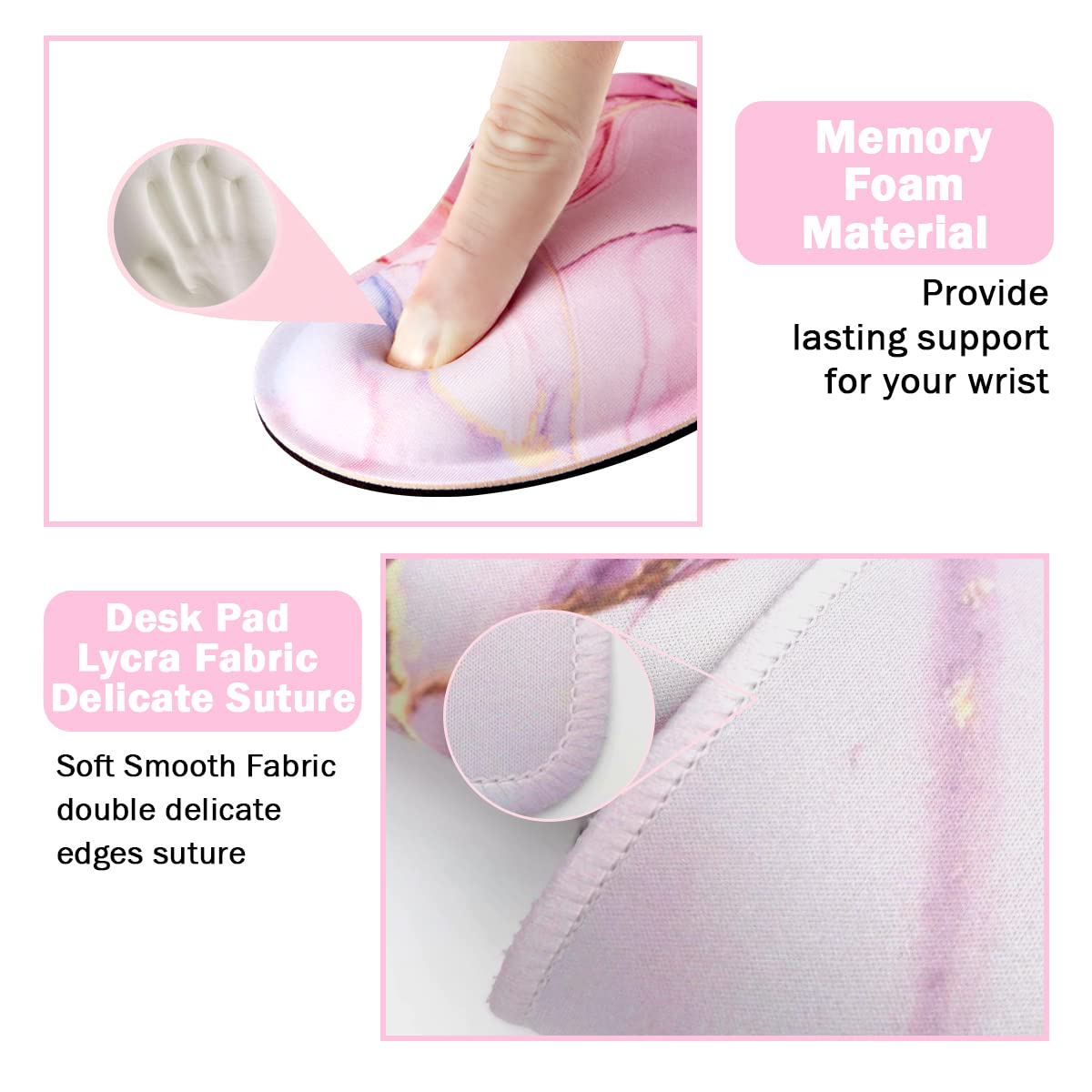 Keyboard Mouse Pad Set, Extended Mouse Pad+Keyboard Wrist Rest Support, Memory Foam Ergonomic Easy