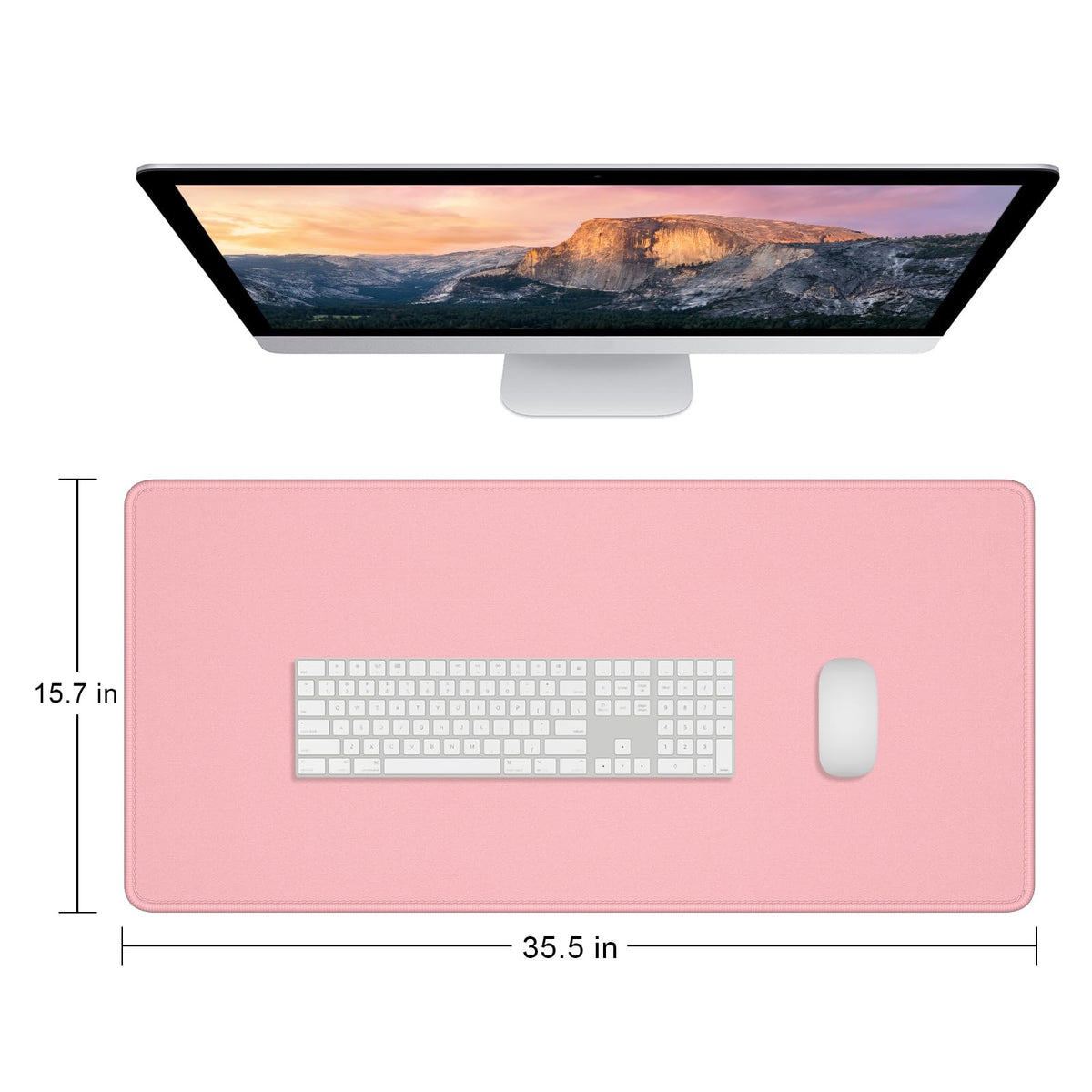 Dapesuom Large Gaming Mouse Pad, Extended Mouse Mat with Stitched Edges, Full Size Keyboard Pad