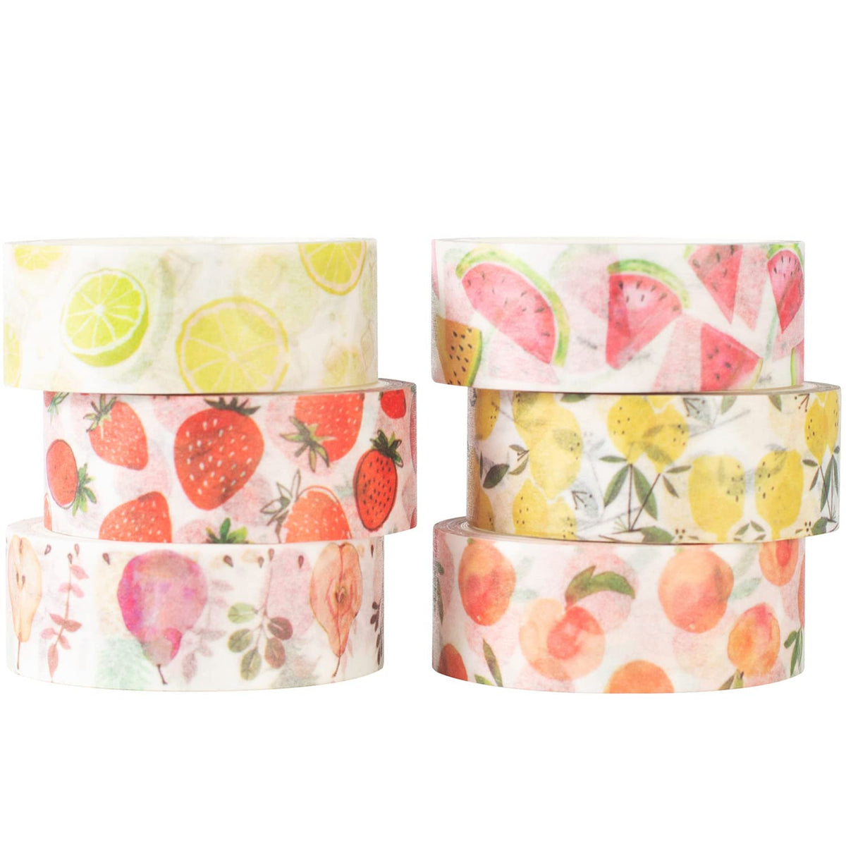 YUBBAEX 6 Rolls Washi Tape Set Plants Fruits & Floral Masking Tape Decorative for Arts, DIY Crafts