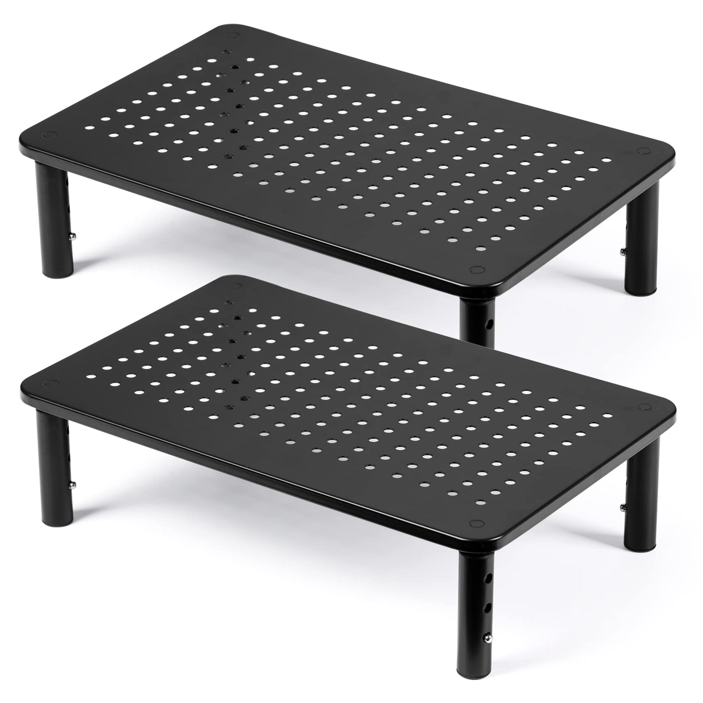 DOLALIKE 2 Pack Desktop Riser, 3 Height Adjustable Monitor stands for 2 Monitors, PC, Computer